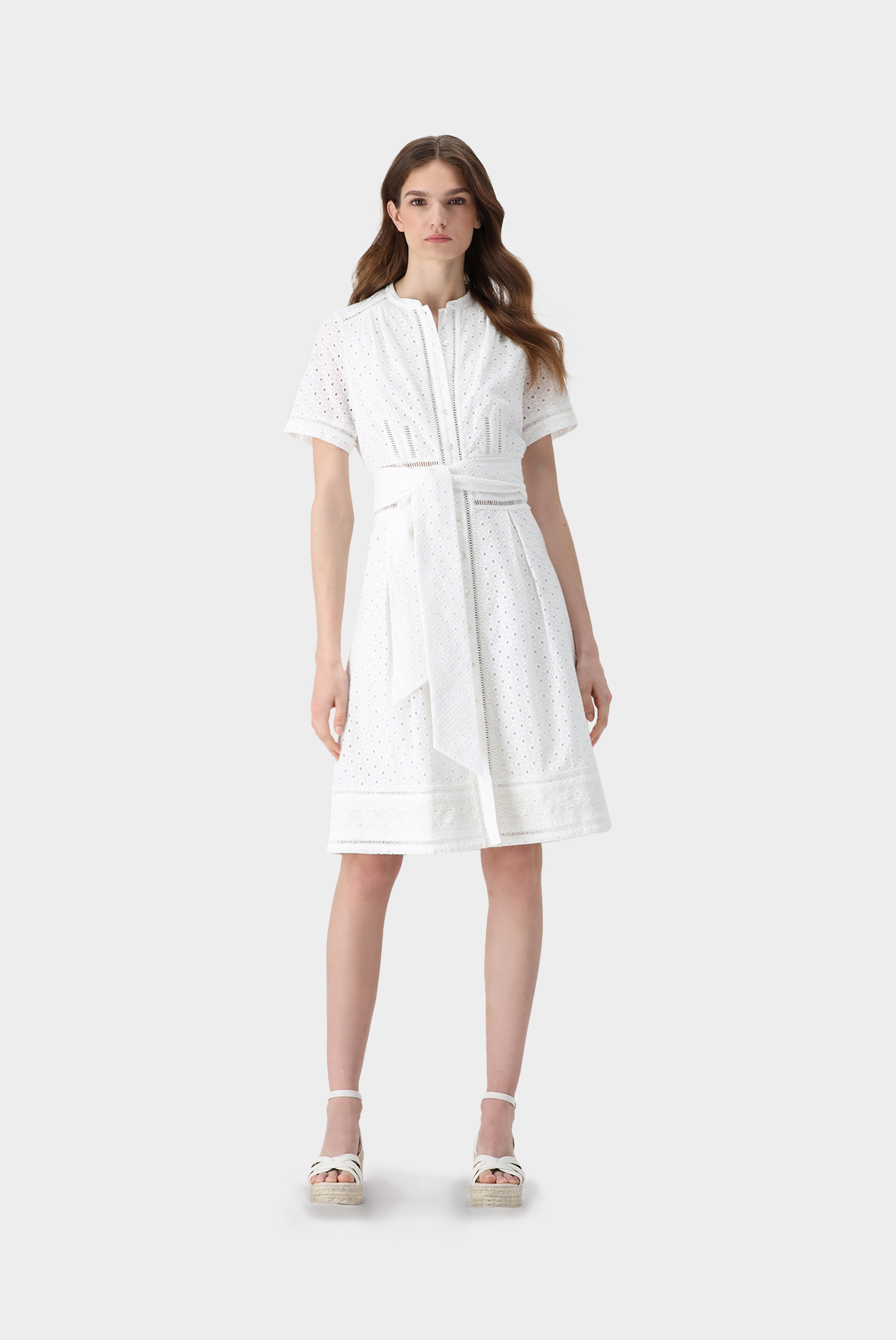 Van Laack-Knielanges Kleid mit Lochstickerei-Kleider & Röcke-Black-Deal-Outlet-by-ARCHIVIST