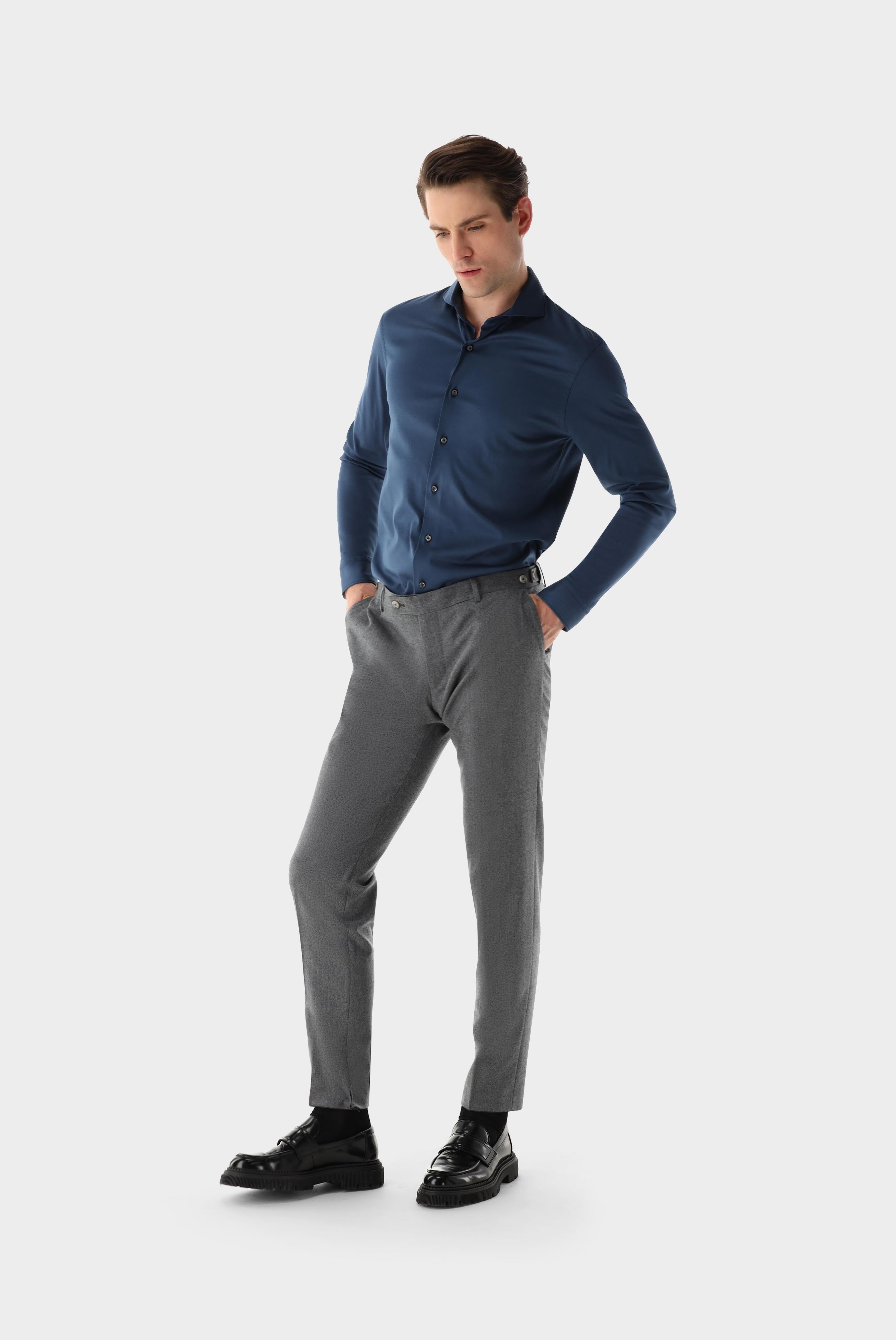 Van Laack-Jersey Hemd aus Schweizer Baumwolle Tailor Fit-Hemden & Blusen-Black-Deal-Outlet-by-ARCHIVIST