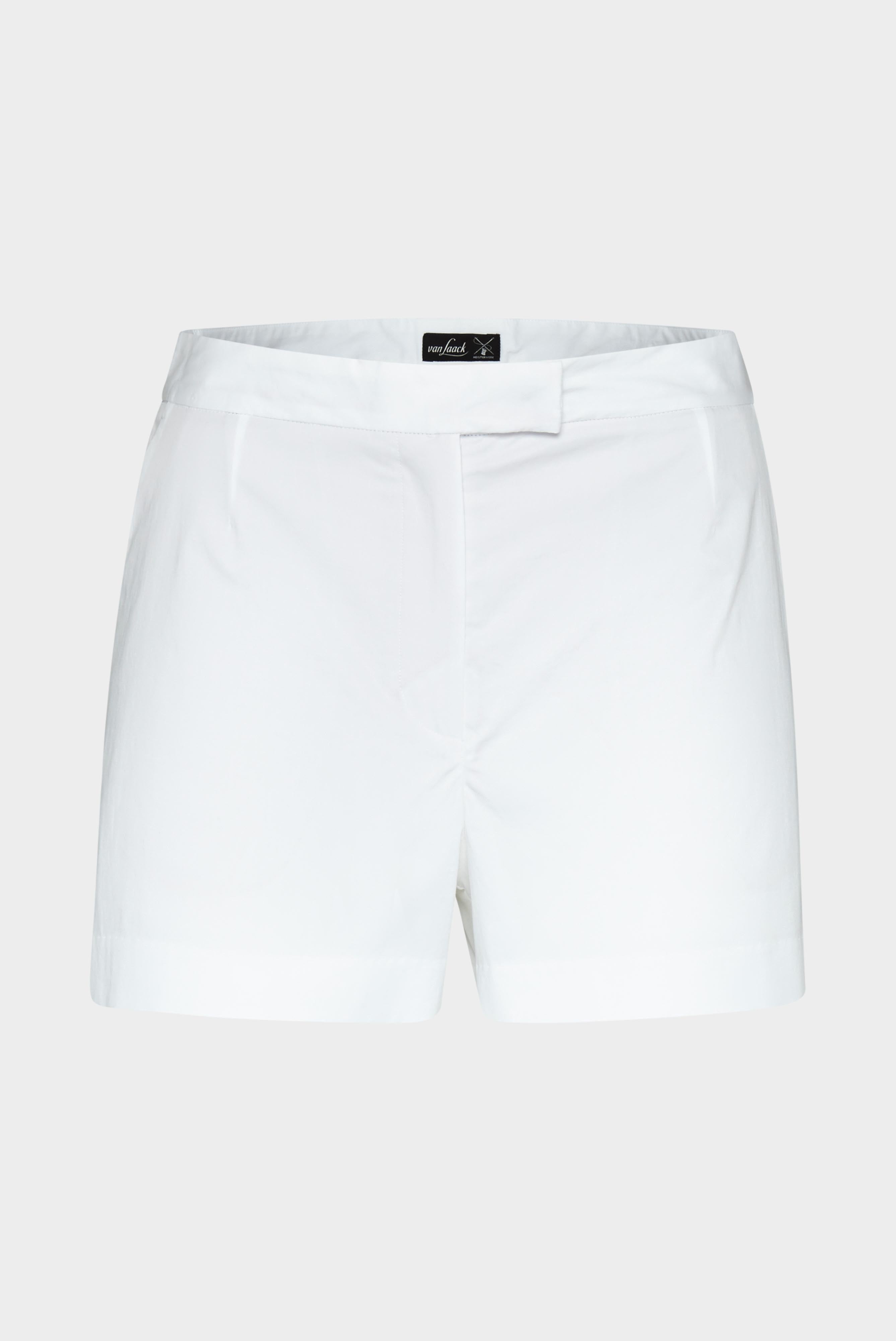 Van Laack-Shorts aus einfarbigem Baumwoll-Stretch mit Papier-Touch Weiß-Hosen-Black-Deal-Outlet-by-ARCHIVIST