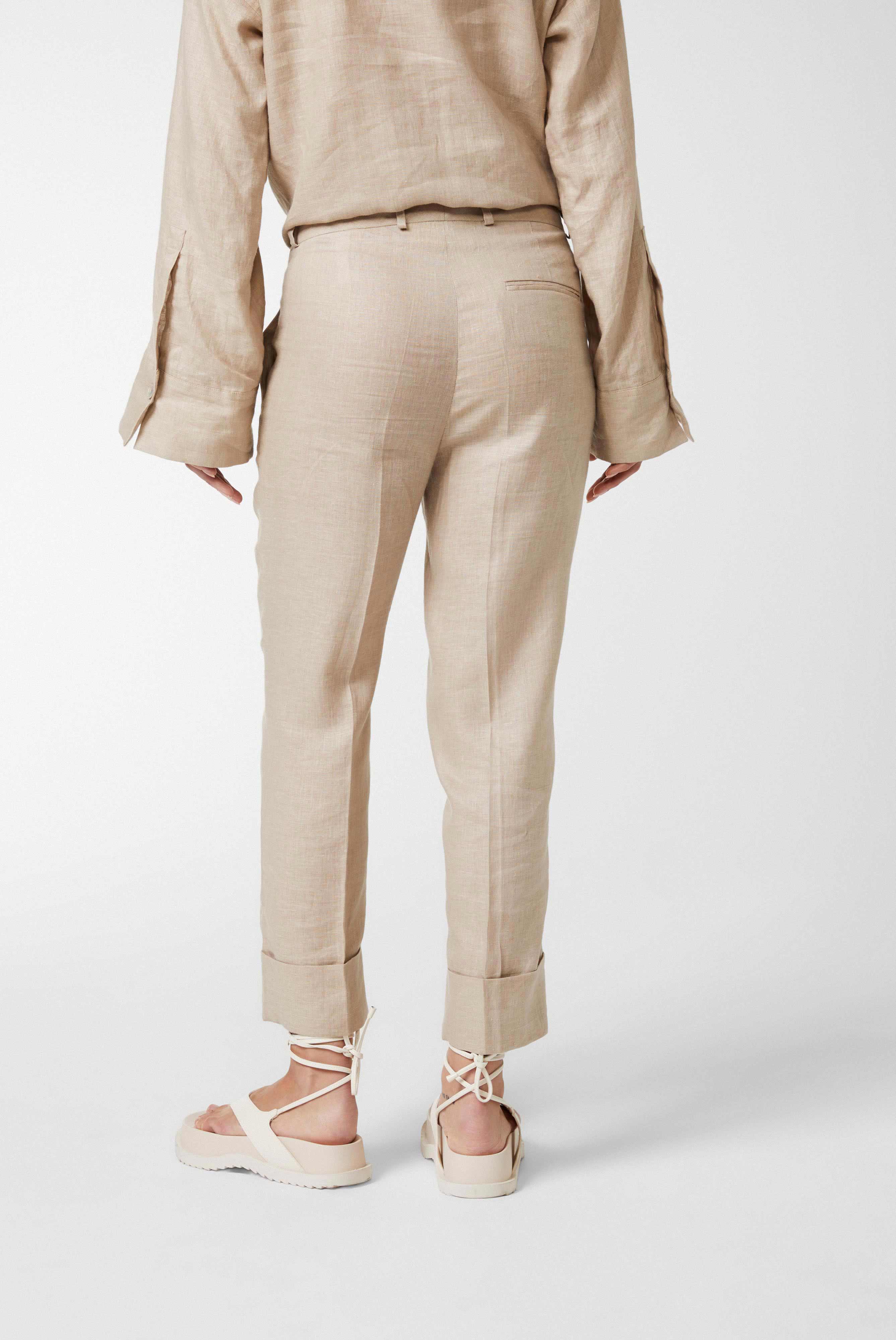 Van Laack-Cropped-Hose mit Umschlag und Bundfalten aus Leinen-Hosen-Black-Deal-Outlet-by-ARCHIVIST