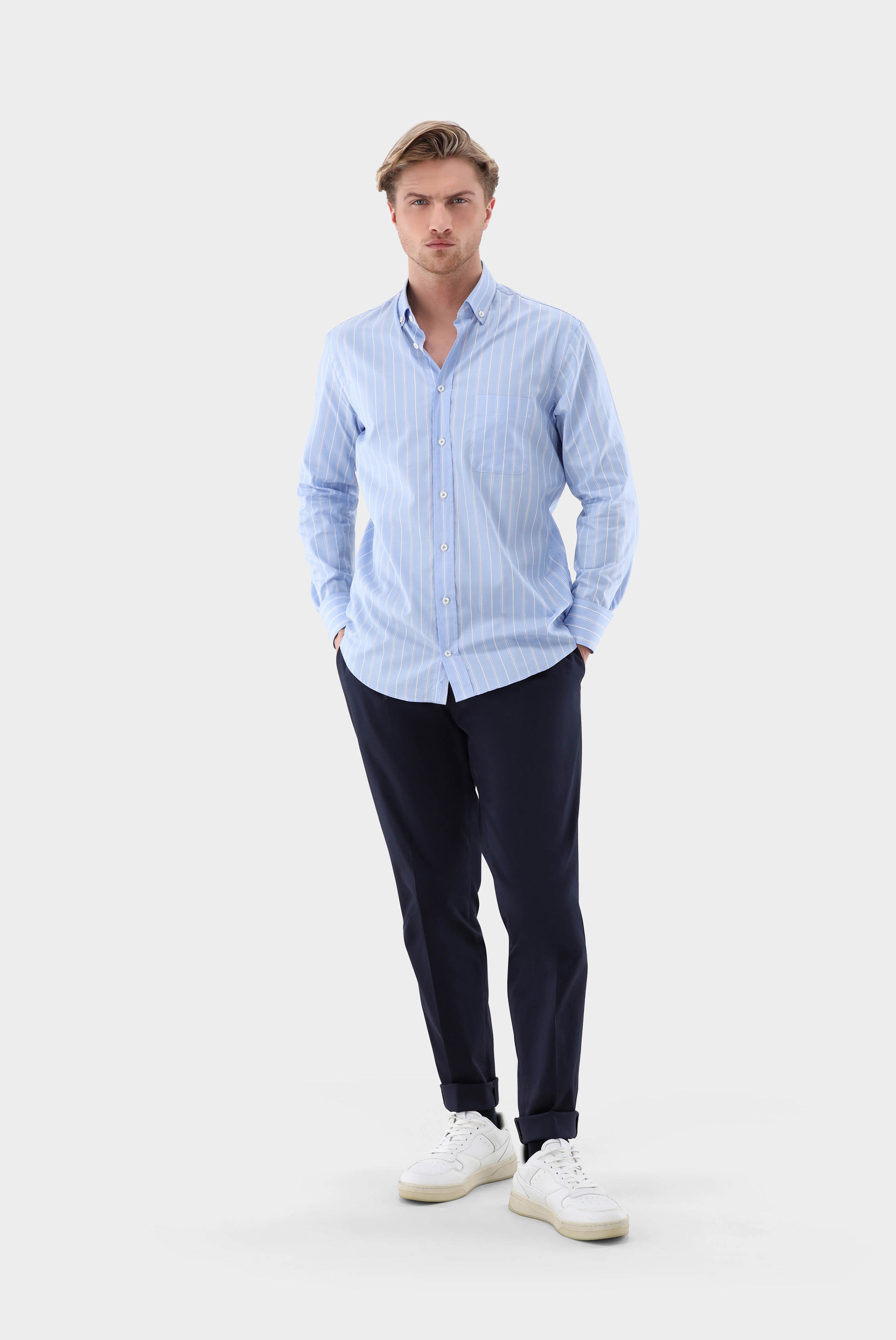 Gestreiftes Oxford-Hemd Slim Fit