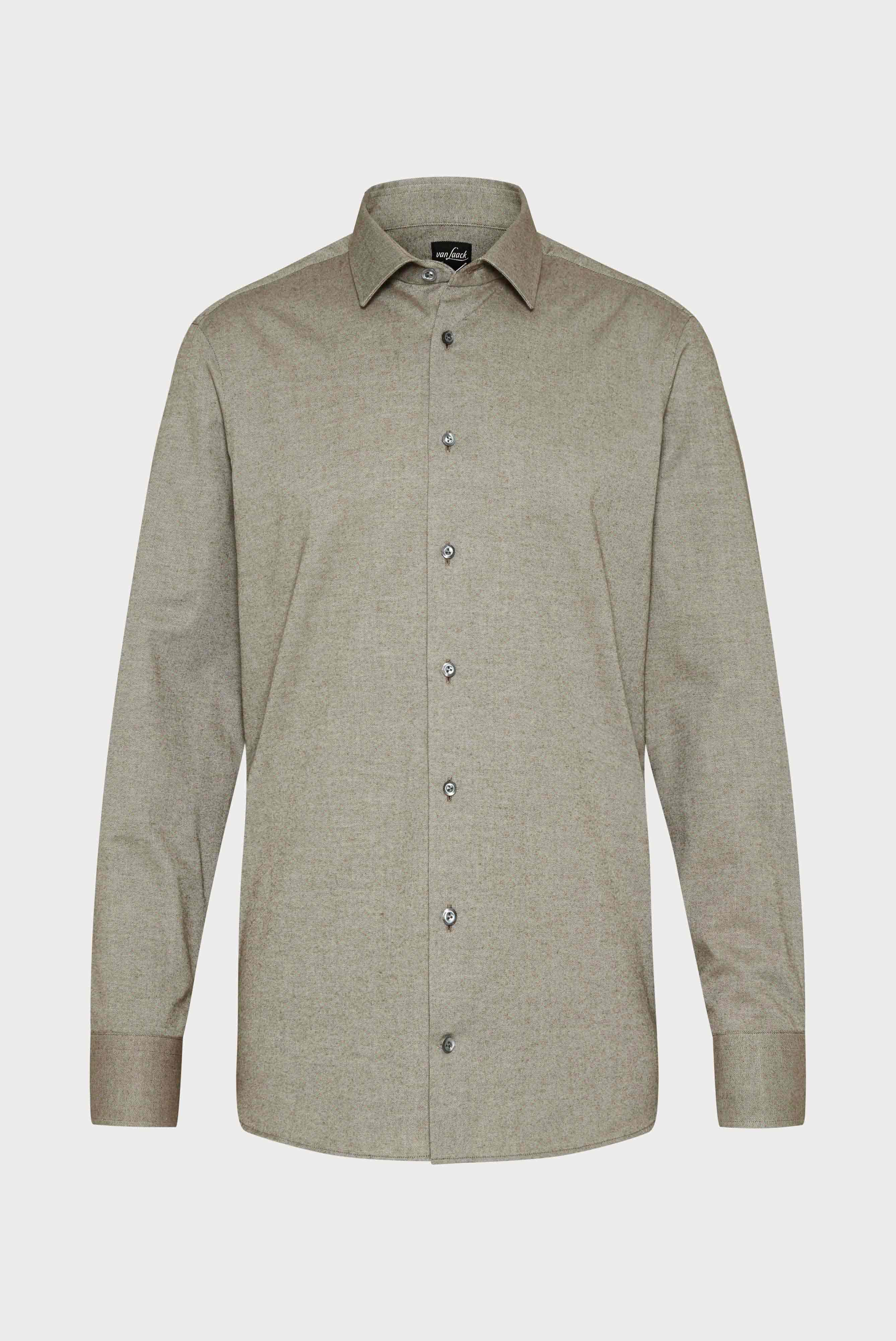 Van Laack-Twill Hemd mit Kentkragen und brushed Optik Tailor Fit Braun-Hemden & Blusen-Black-Deal-Outlet-by-ARCHIVIST