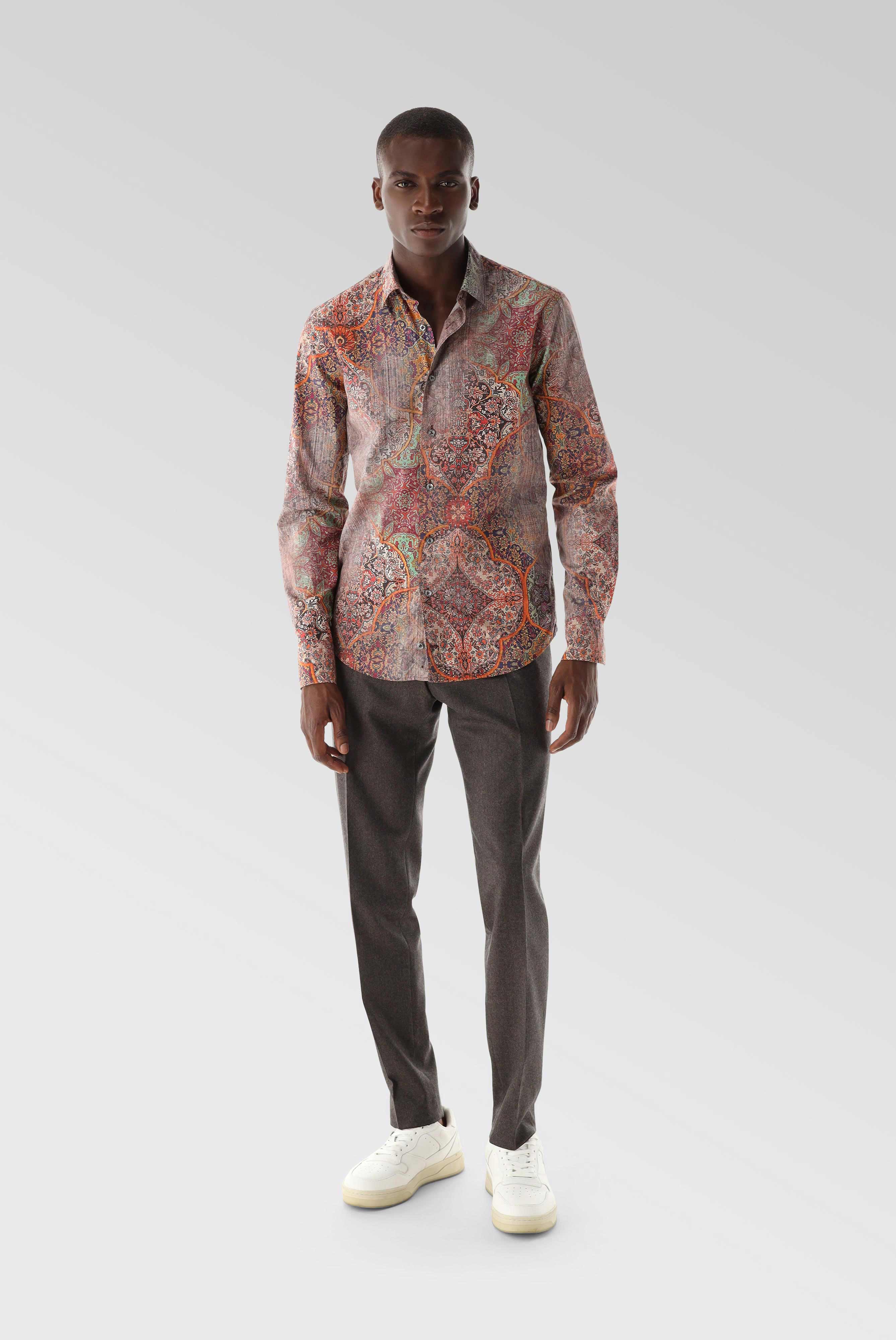 Van Laack-Popeline Hemd mit Vintage Druck Tailor Fit-Hemden & Blusen-Black-Deal-Outlet-by-ARCHIVIST