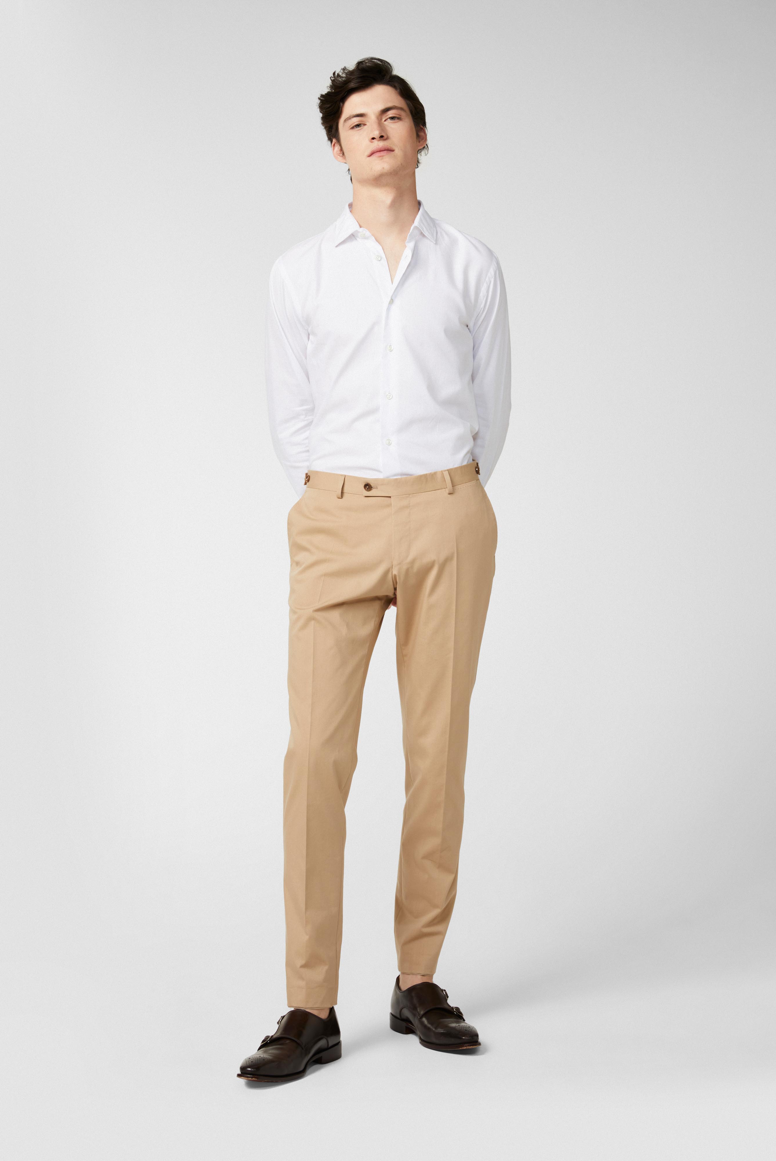 Van Laack-Baumwoll-Stretch Hose Slim Fit Grau-Hosen-Black-Deal-Outlet-by-ARCHIVIST