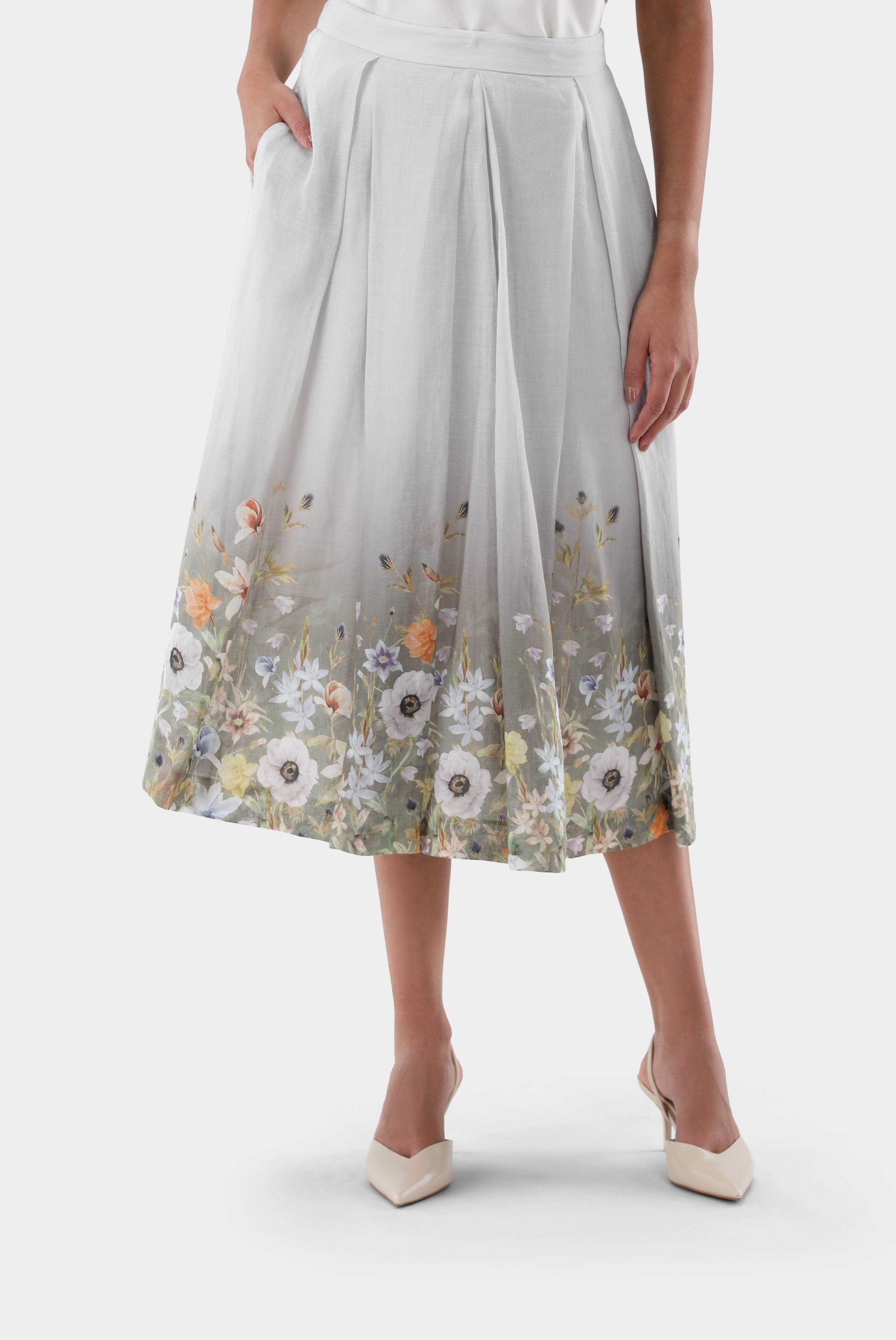 Van Laack-Midi-Rock mit Blumenmuster-Kleider & Röcke-Black-Deal-Outlet-by-ARCHIVIST