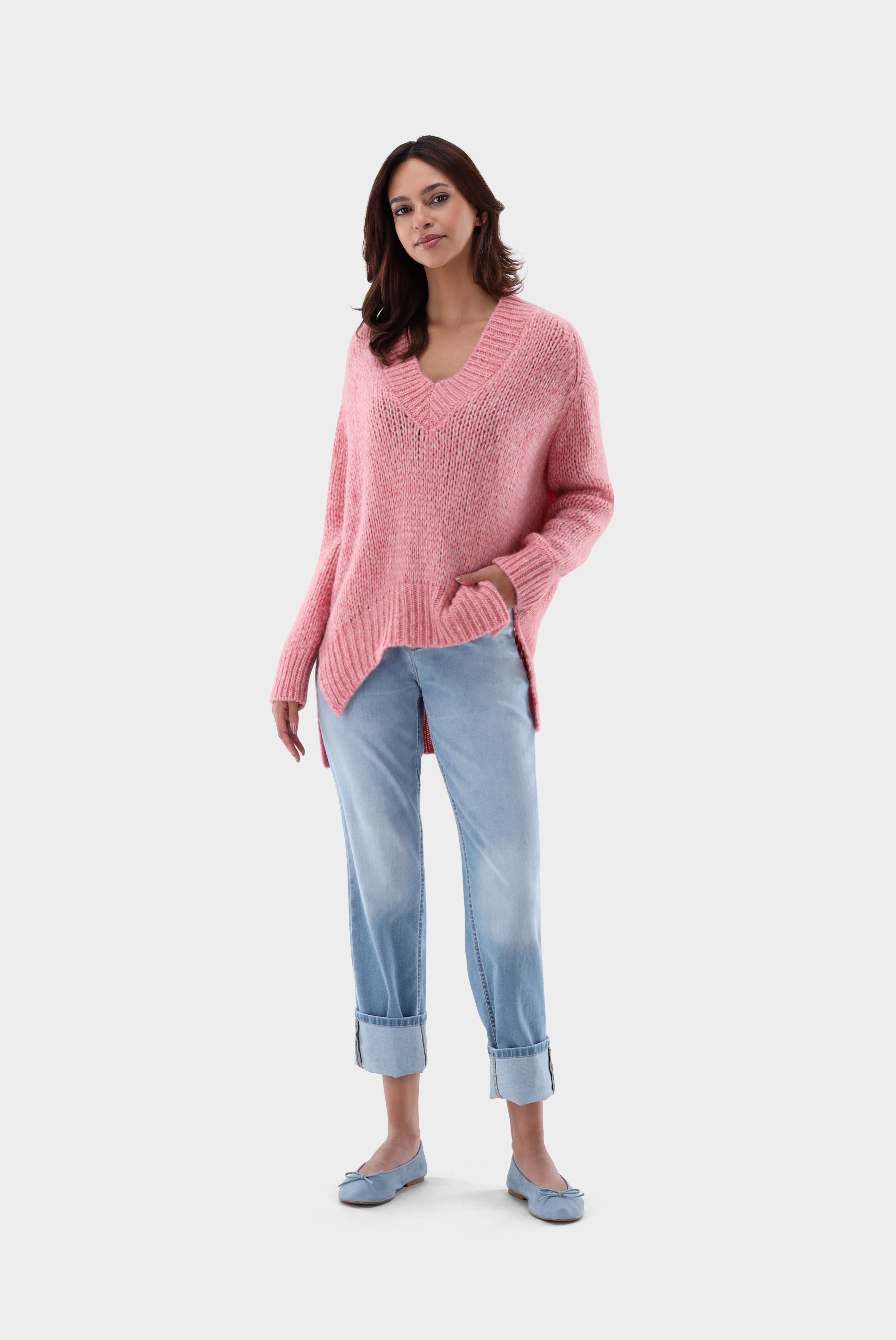 Van Laack-Leichter Oversize Pullover mit V-Aussschnitt-Strick & Pullover-Black-Deal-Outlet-by-ARCHIVIST