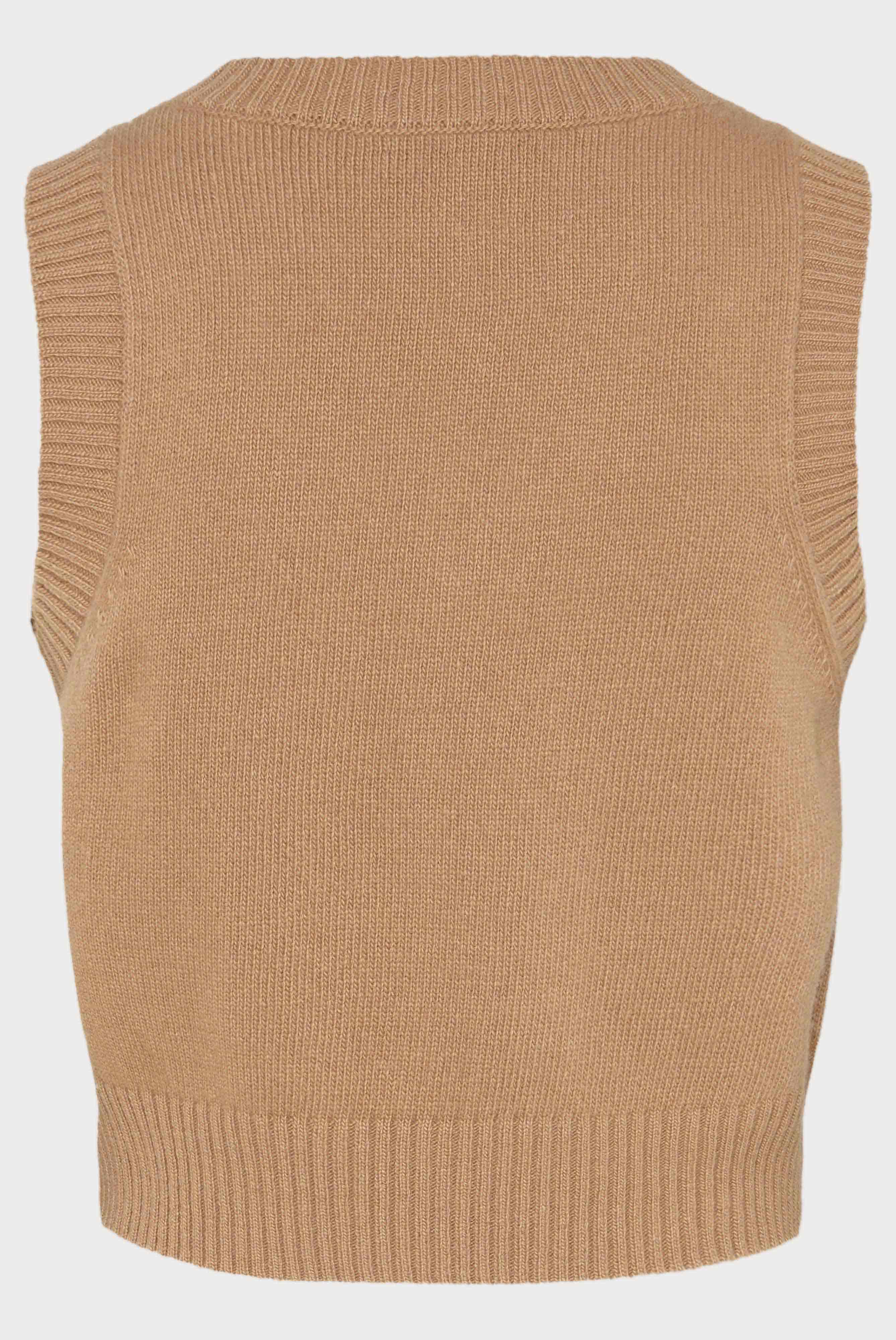 Cashmere blend pullover vest, brown