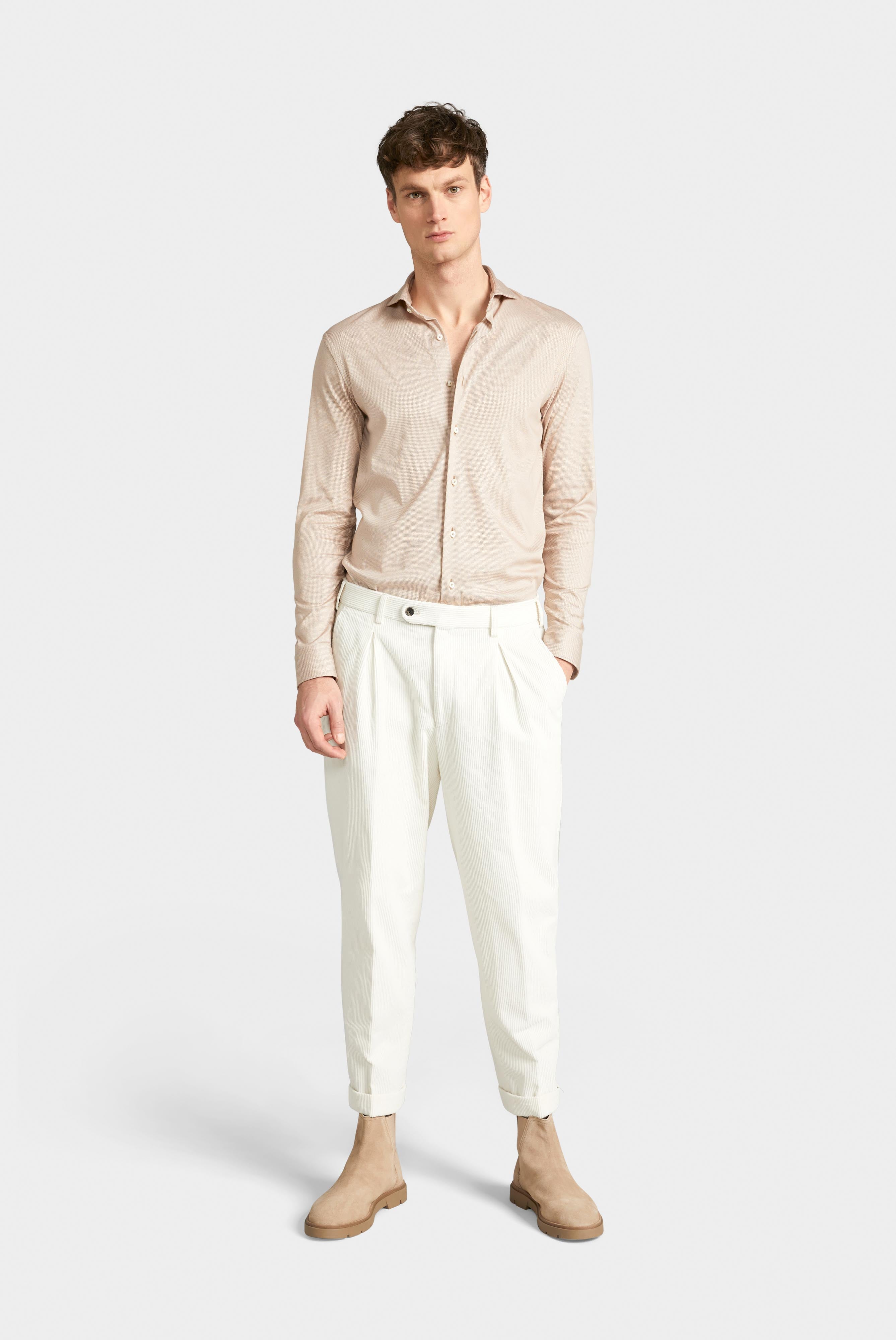 Van Laack-Jersey Hemd Swiss Cotton Tailor Fit Beige-Hemden & Blusen-Black-Deal-Outlet-by-ARCHIVIST