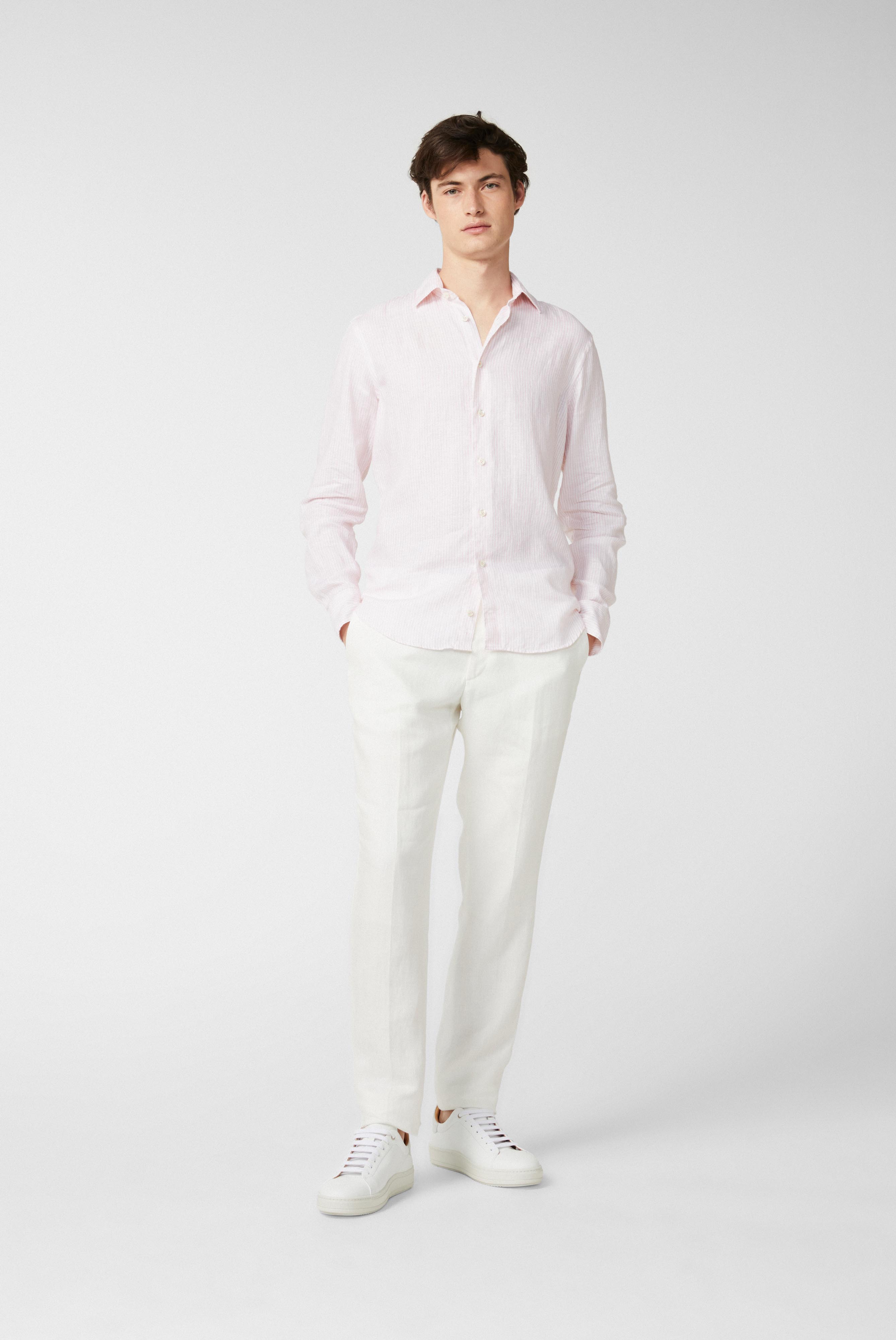 Van Laack-Gestreiftes Leinenhemd-Hemden & Blusen-Black-Deal-Outlet-by-ARCHIVIST