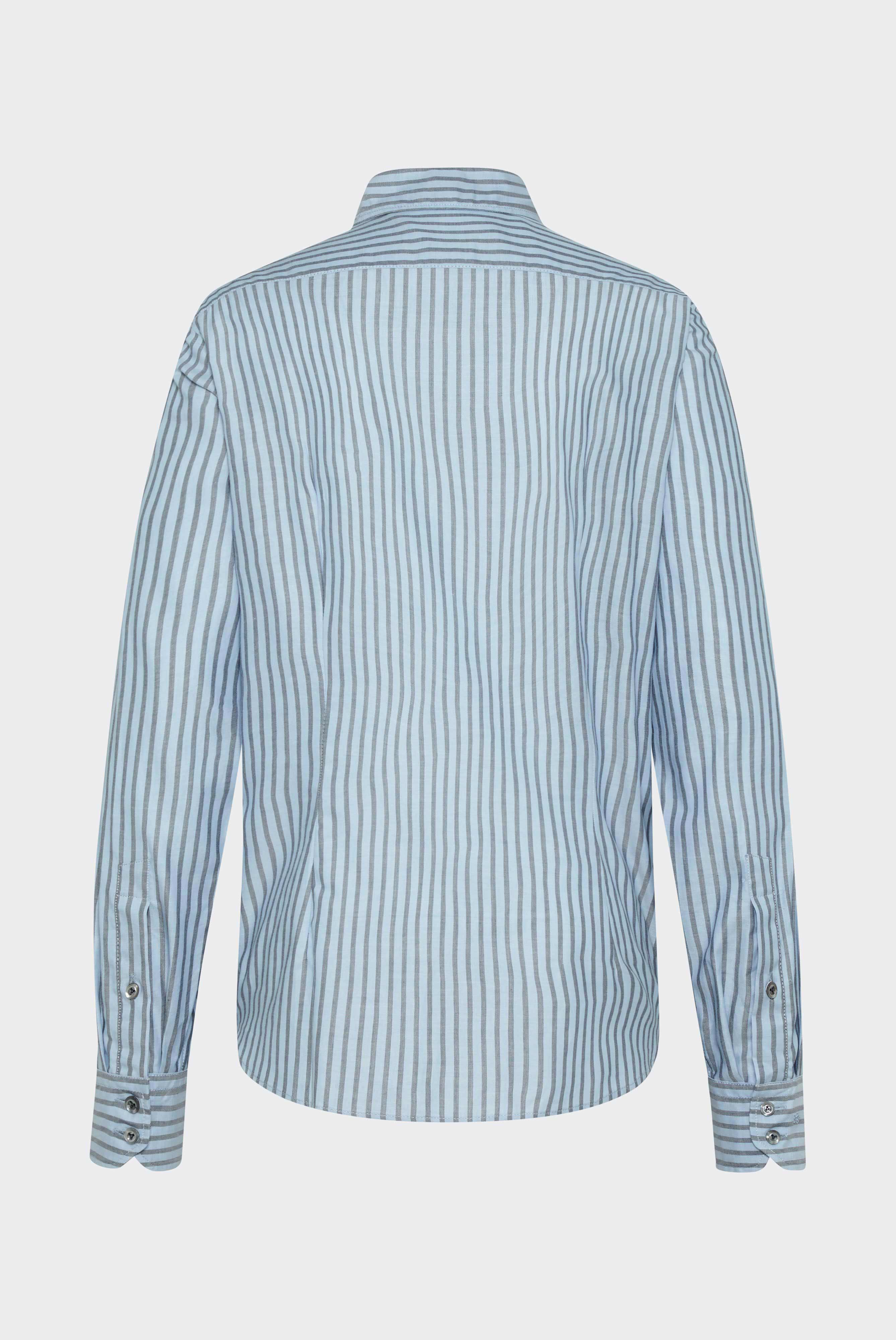 Twill shirt, tailor fit, light blue/grey striped