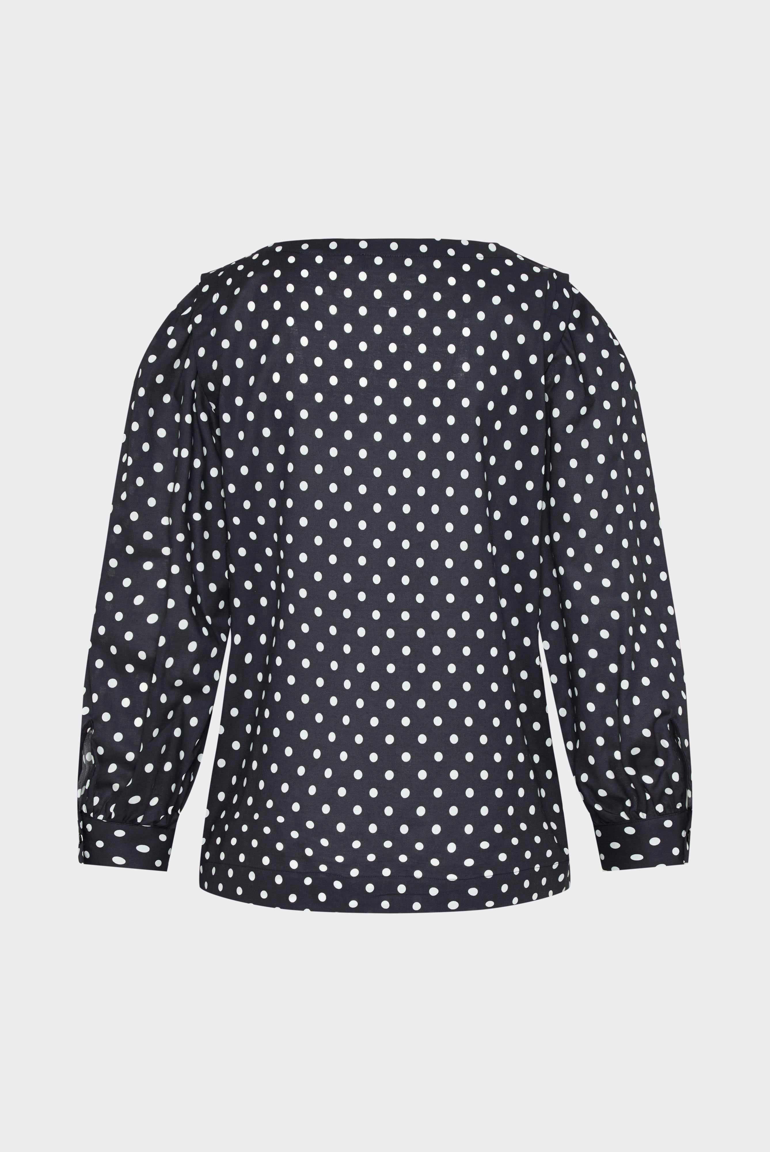 Van Laack-Baumwoll-Voile Schlupfbluse mit U-Boot-Ausschnitt Blau-Hemden & Blusen-Black-Deal-Outlet-by-ARCHIVIST