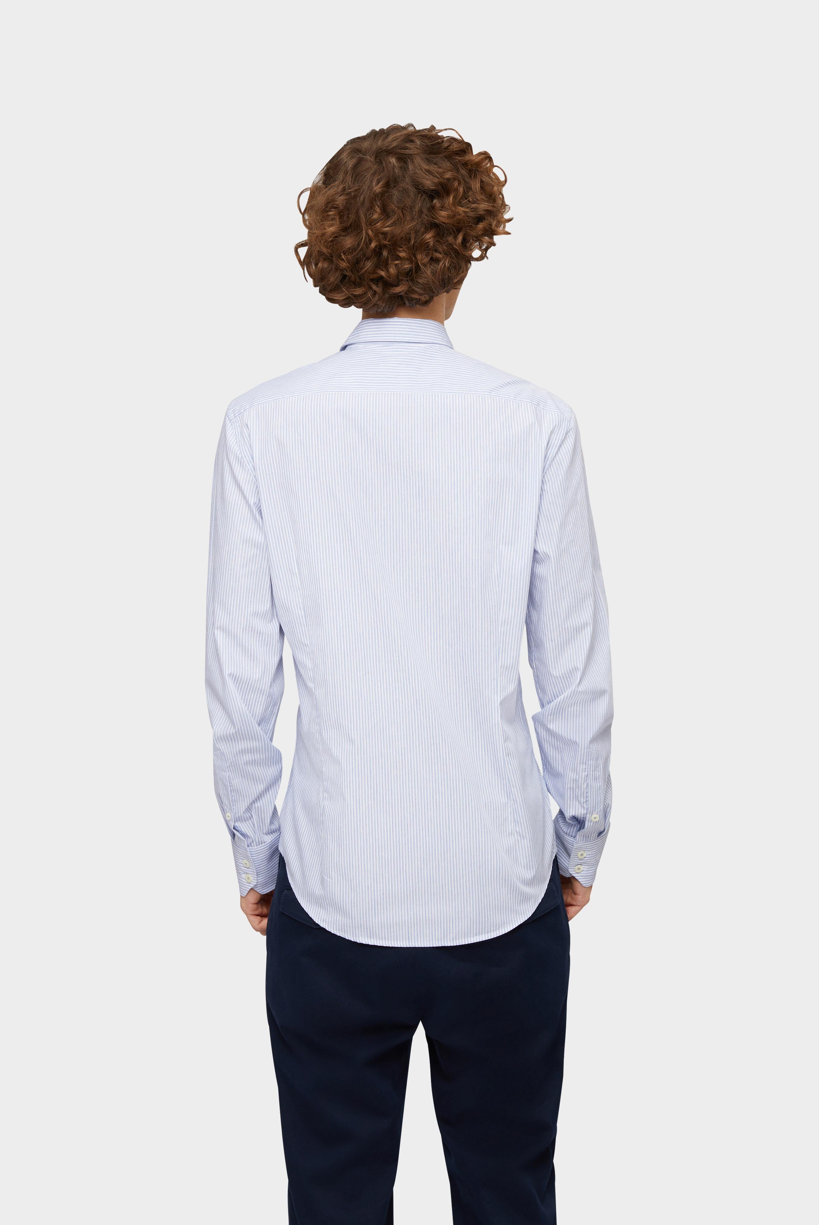 Van Laack-Hemd aus Bio-Baumwolle Slim-Fit Hellblau Gestreift-Hemden & Blusen-Black-Deal-Outlet-by-ARCHIVIST