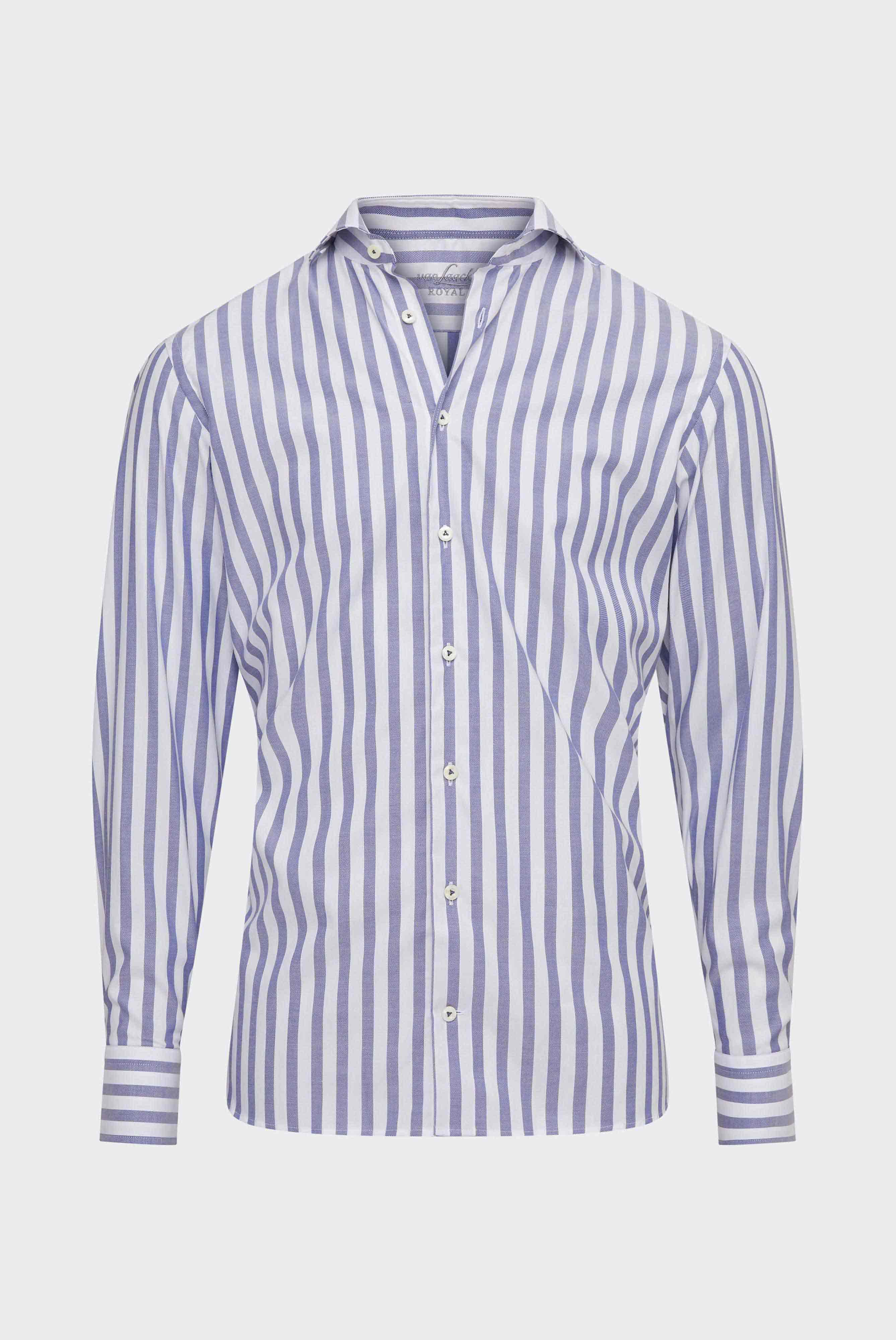 Klassisches Hemd Tailor Fit Blau Weiß Gestreift