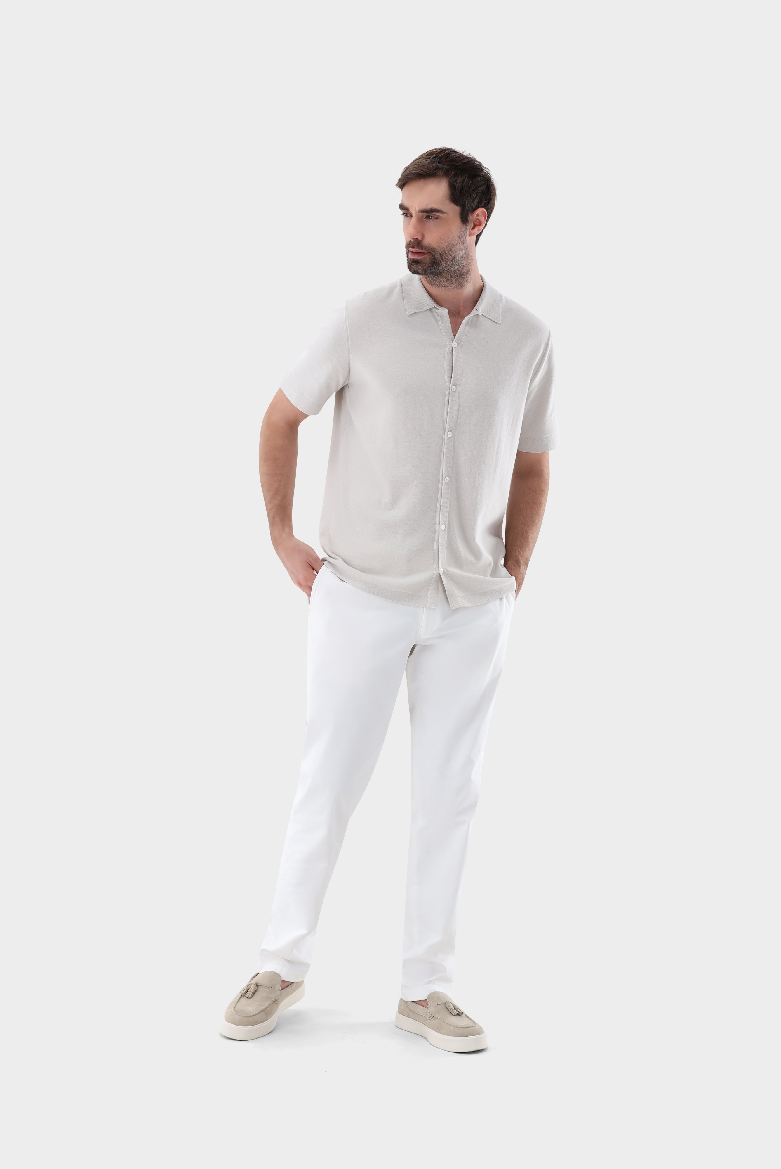 Van Laack-Kurzarm Strick Hemd aus Air Cotton-Shirts-Black-Deal-Outlet-by-ARCHIVIST