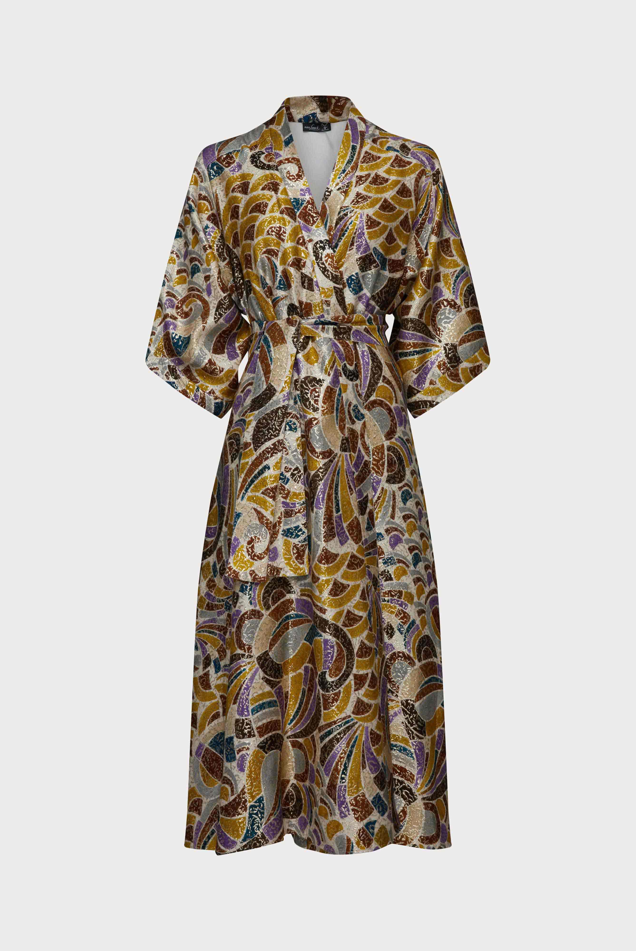 Van Laack-Kimono-Kleid mit glänzendem Ornament Druck-Kleider & Röcke-Black-Deal-Outlet-by-ARCHIVIST