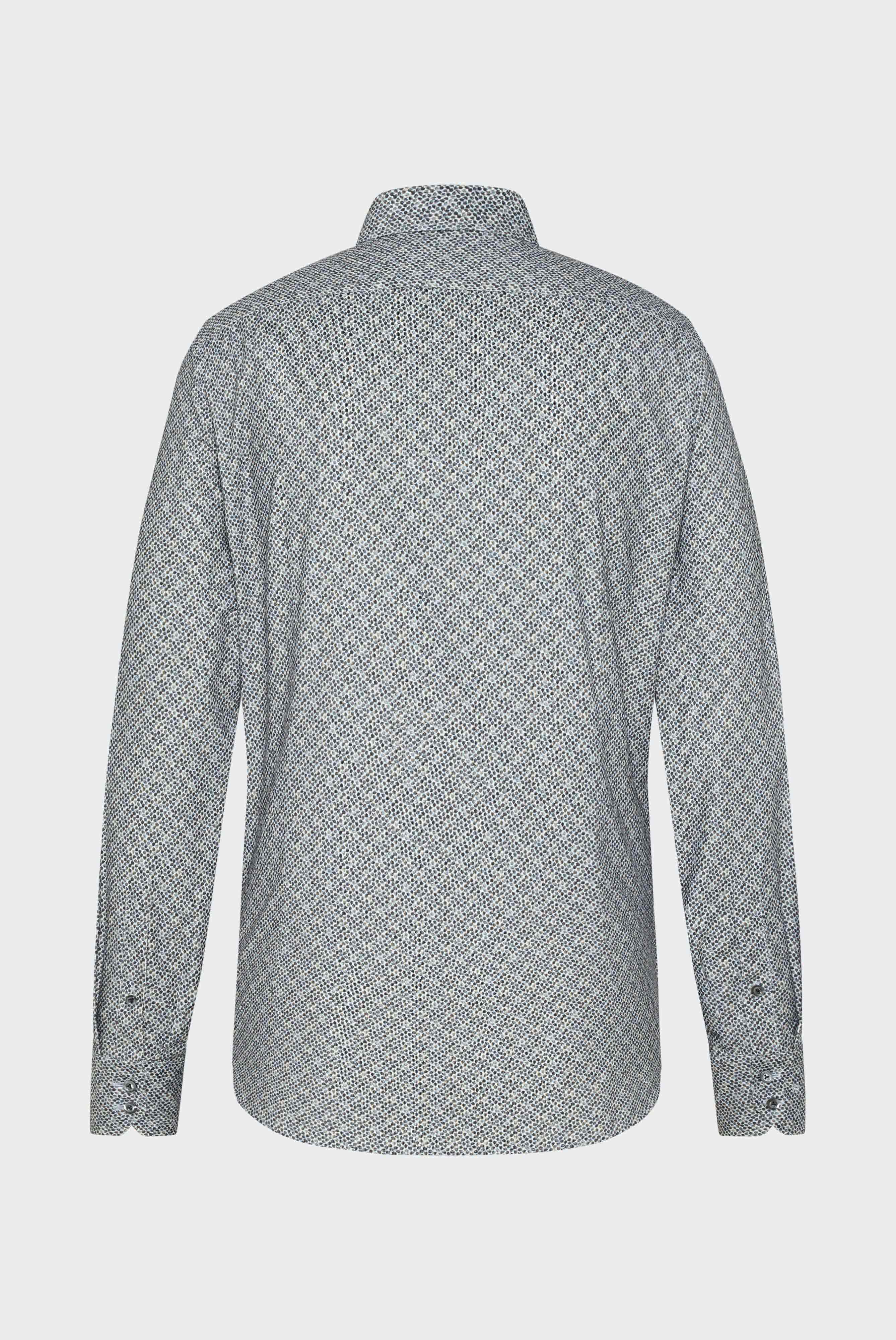 Hemd aus Mikro Kord mit Blumenprint Blau