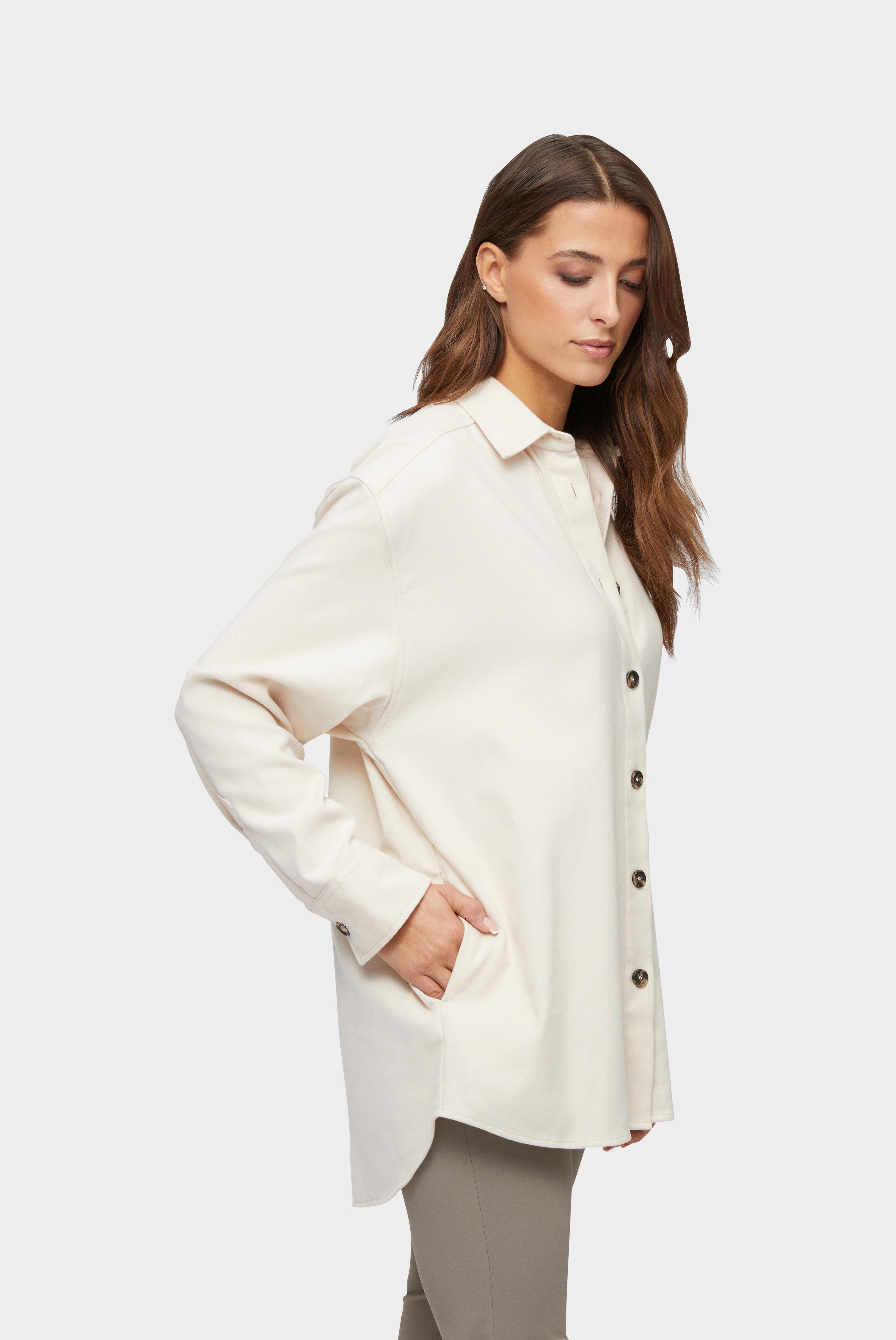 Damen Overshirt aus Flanell-Twill Beige