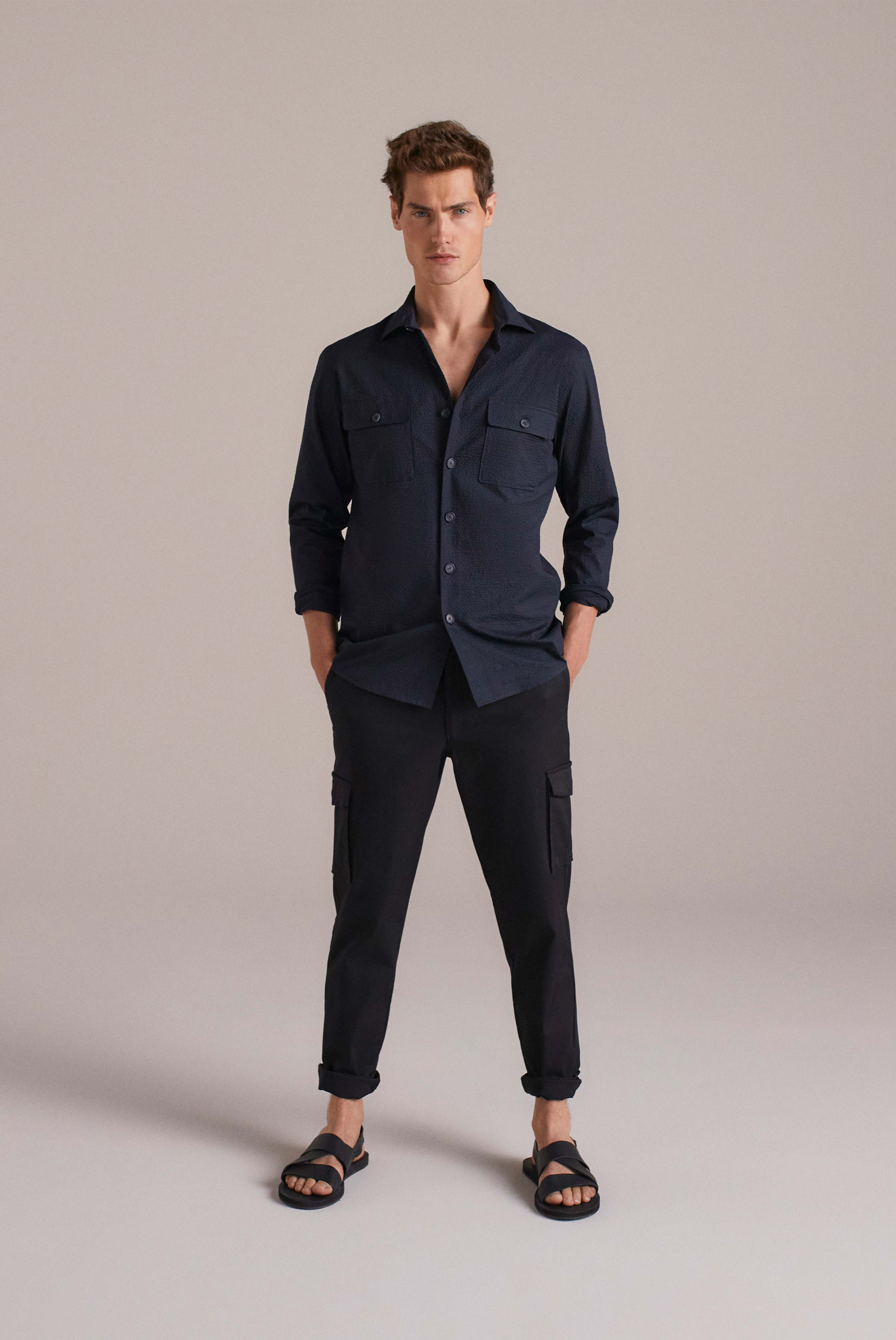 Van Laack-Hochwertiges Overshirt aus Baumwollmischgewebe Dunkelblau-Hemden & Blusen-Black-Deal-Outlet-by-ARCHIVIST