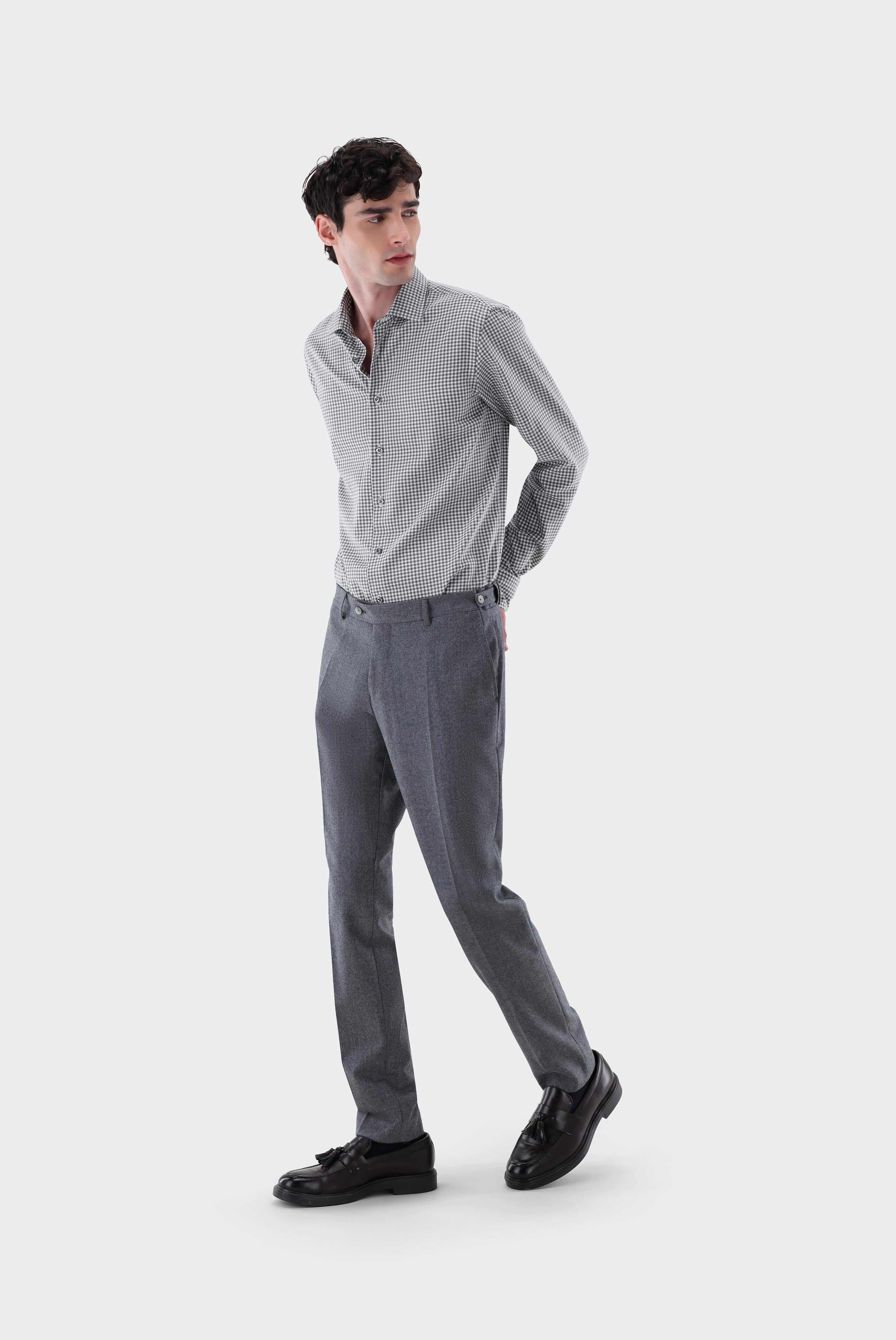 Kariertes Flanellhemd Slim fit