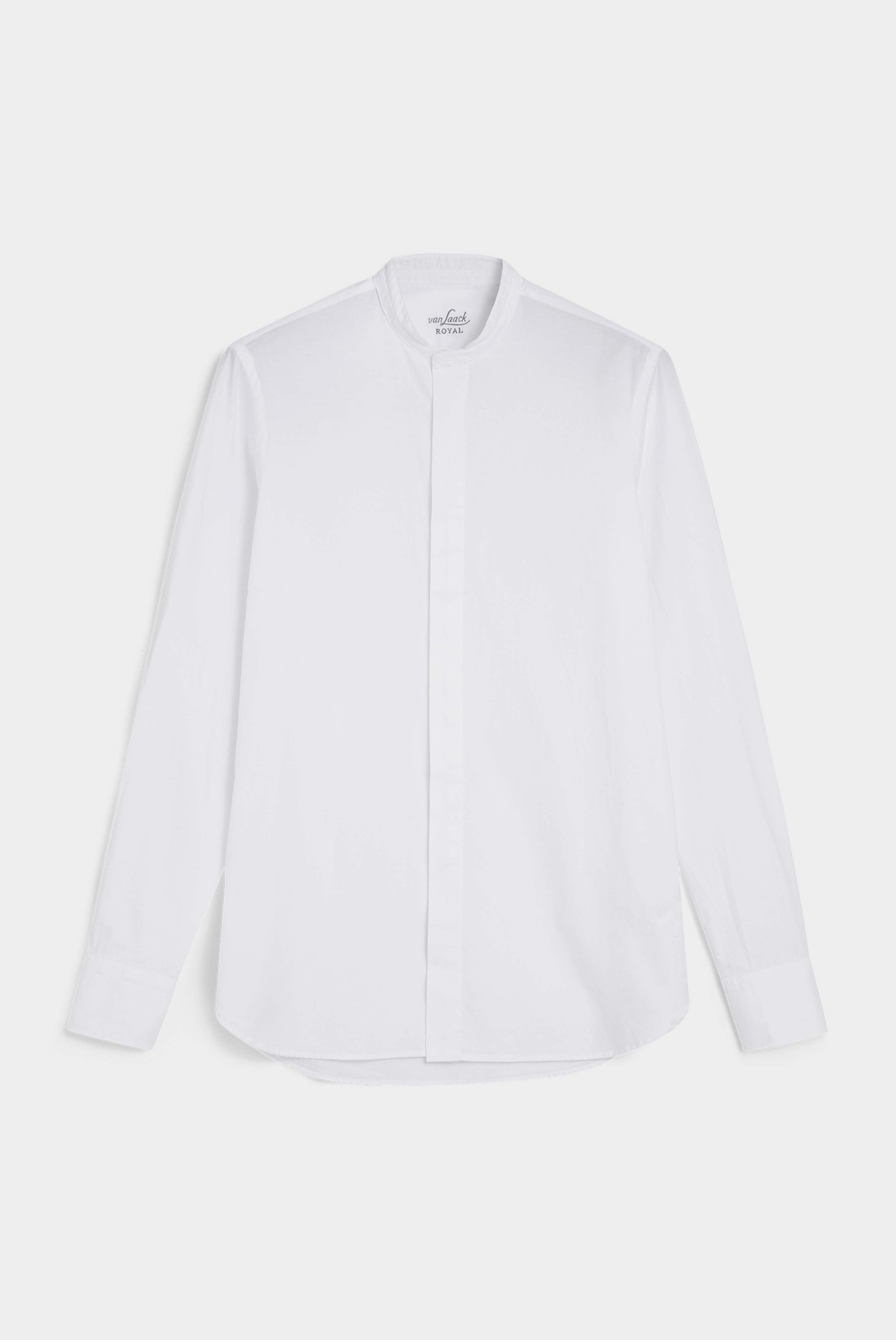 Van Laack-Weich gewaschenes Hemd mit Stehkragen aus Bio-Baumwolle Slim Fit Weiß-Hemden & Blusen-Black-Deal-Outlet-by-ARCHIVIST