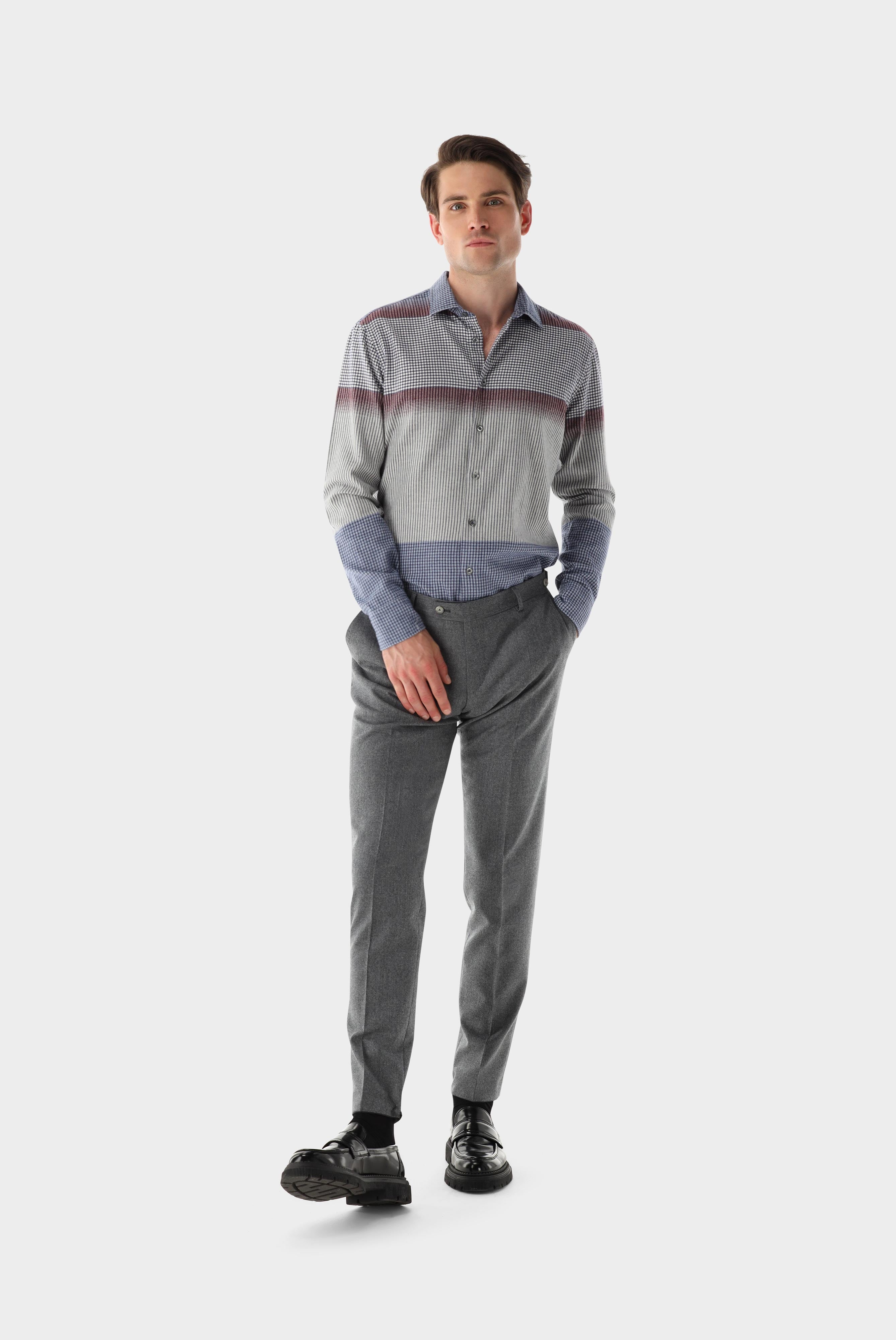 Kariertes Flanellhemd Slim Fit