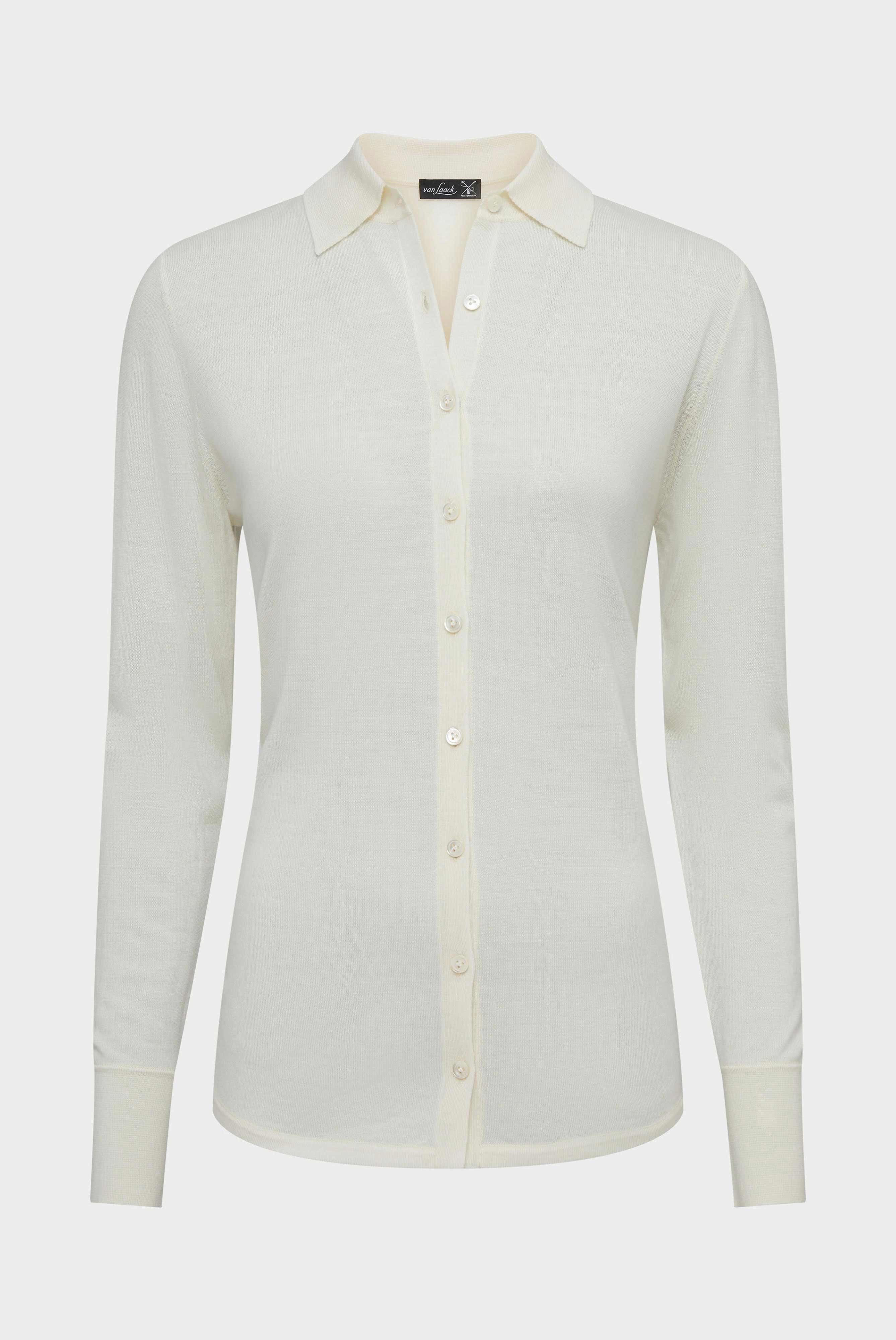 Knit blouse in merino wool, beige