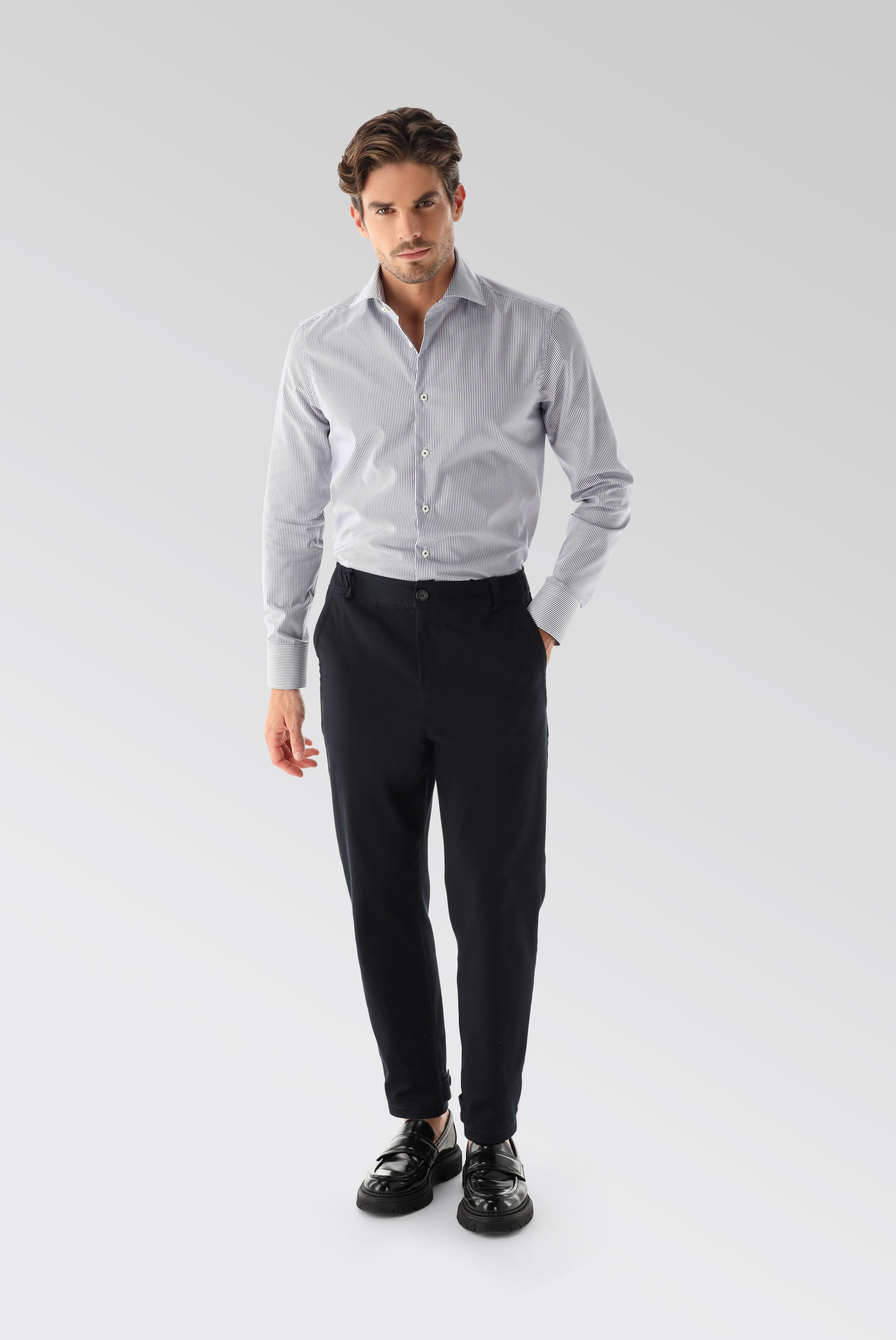Non-iron twill shirt, slim fit