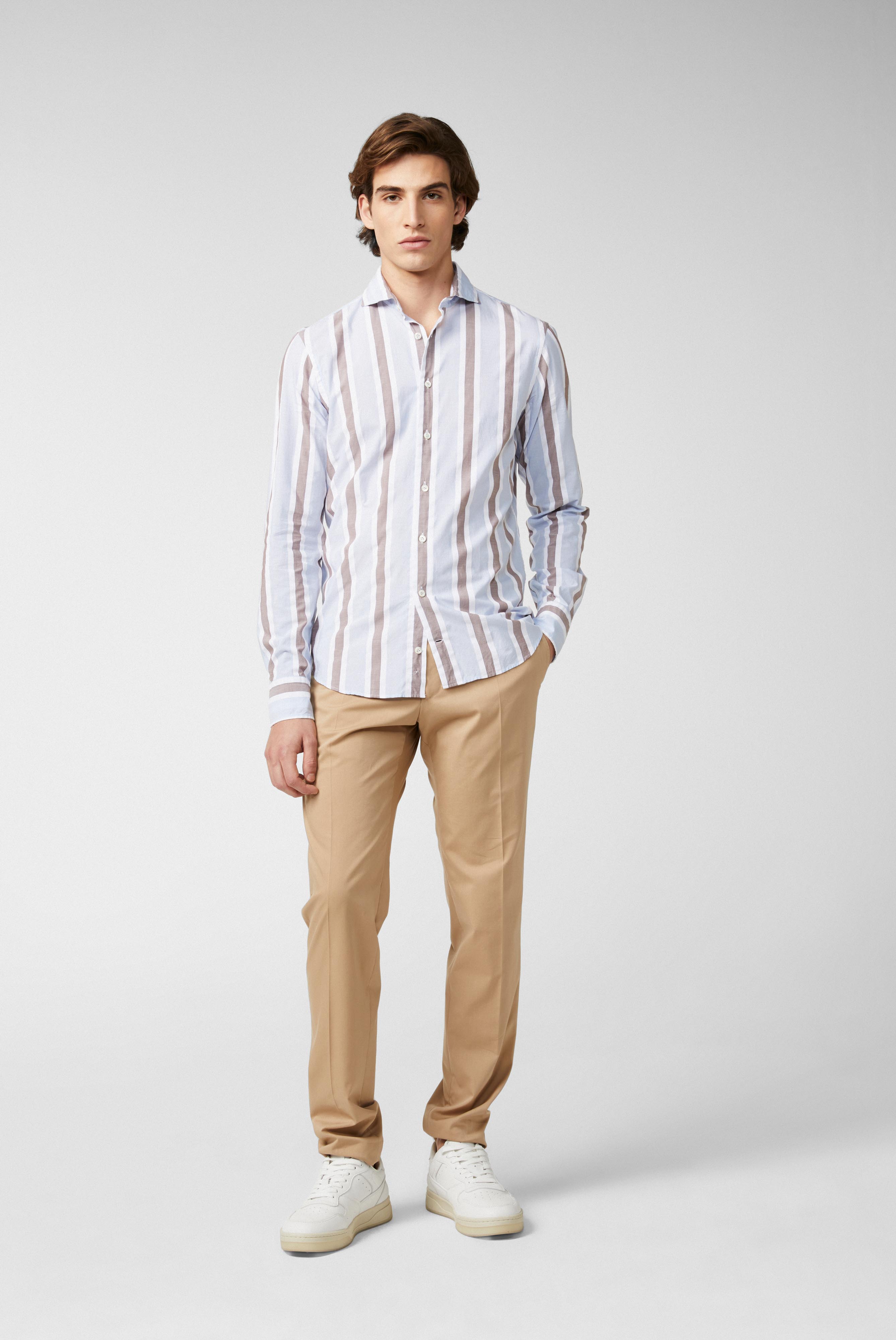 Striped shirt made of cotton poplin