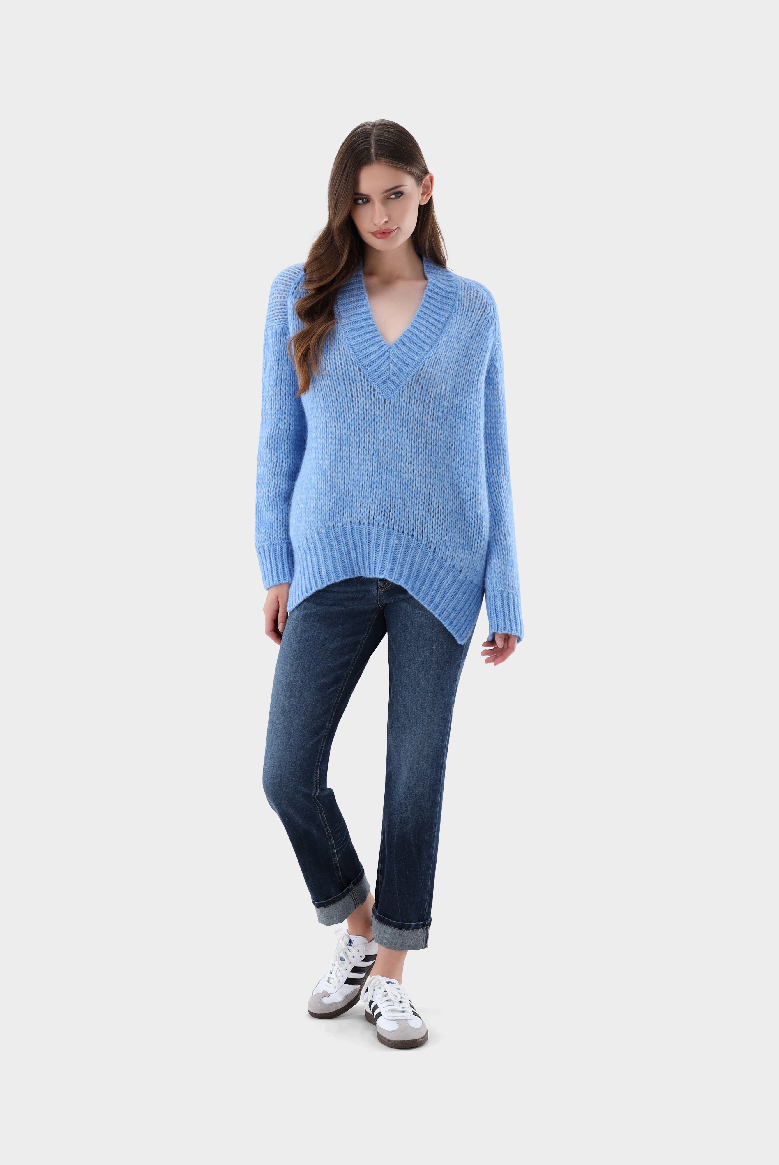 Van Laack-Leichter Oversize Pullover mit V-Aussschnitt-Strick & Pullover-Black-Deal-Outlet-by-ARCHIVIST