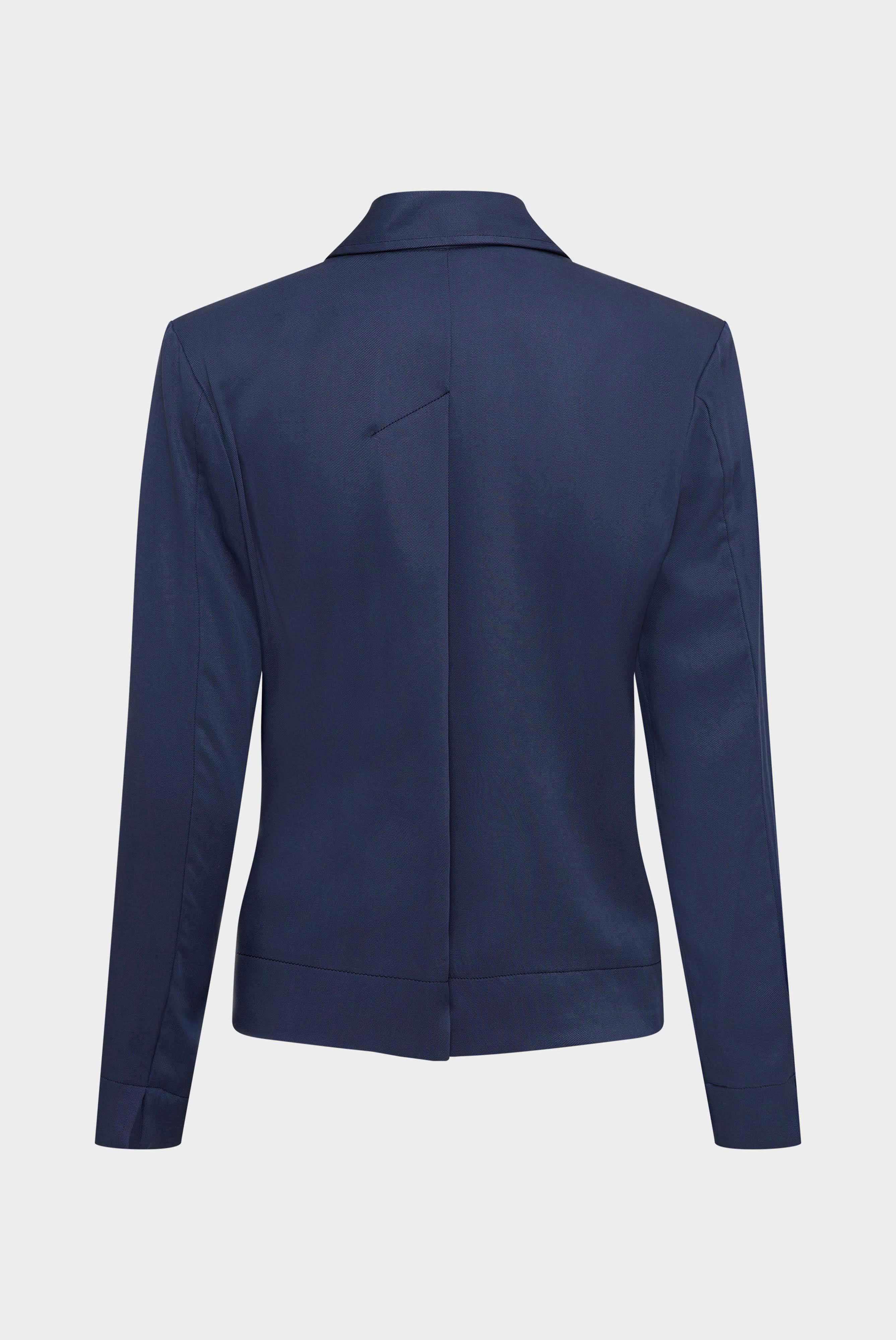 Shirt jacket with back pleat and shoulder pads, modern fit, made of lyocell, blue