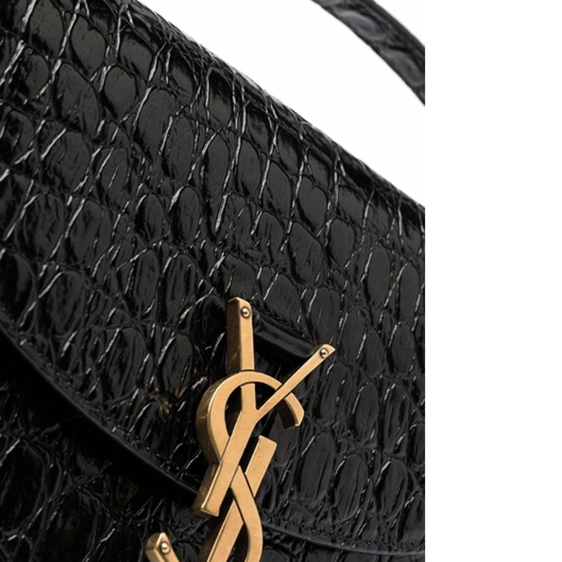 Saint Laurent Kaia Croco Shoulder Bag