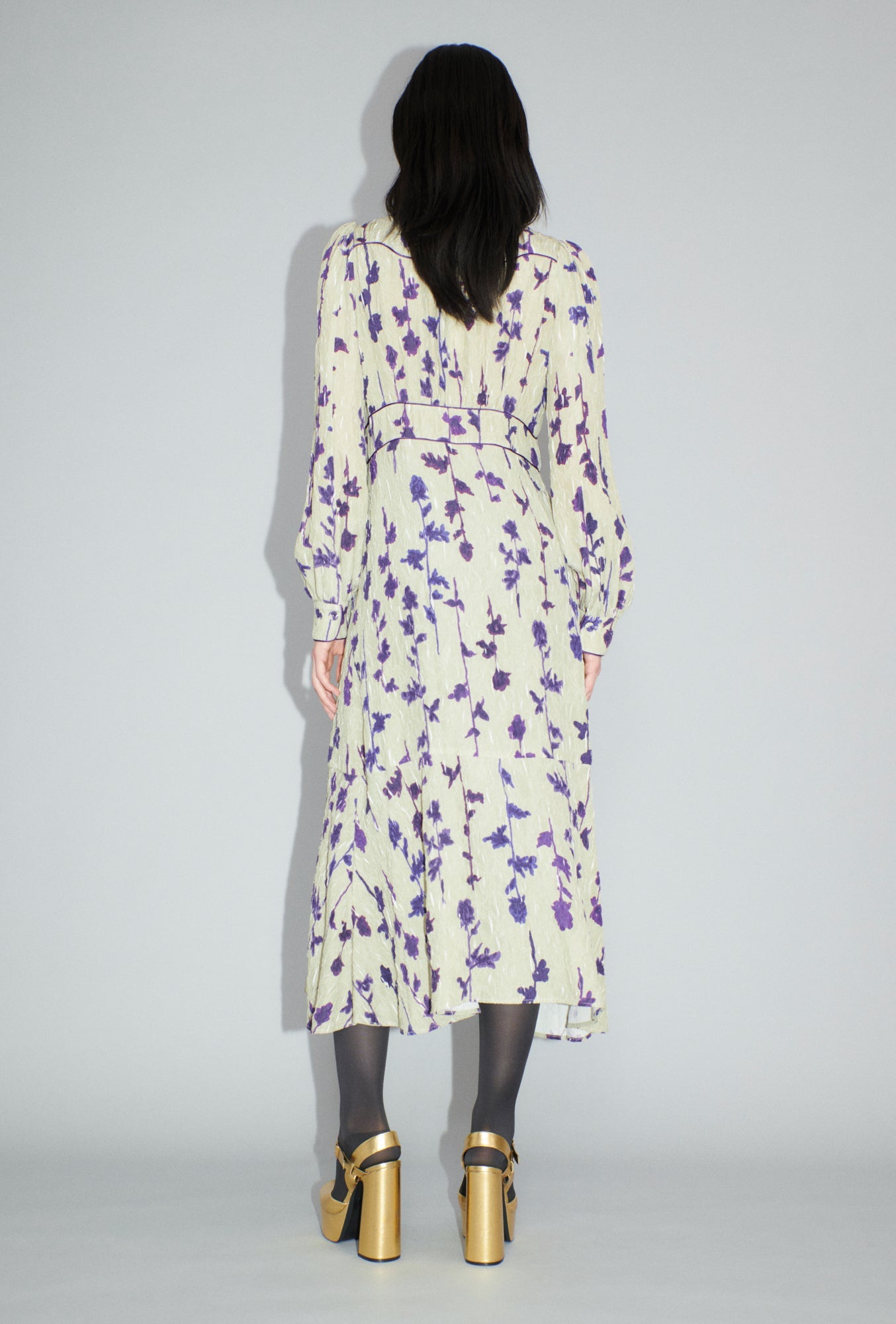 Flower Items on Crushed Crepe Kleid-Kleider & Röcke-Odeeh-ARCHIVIST