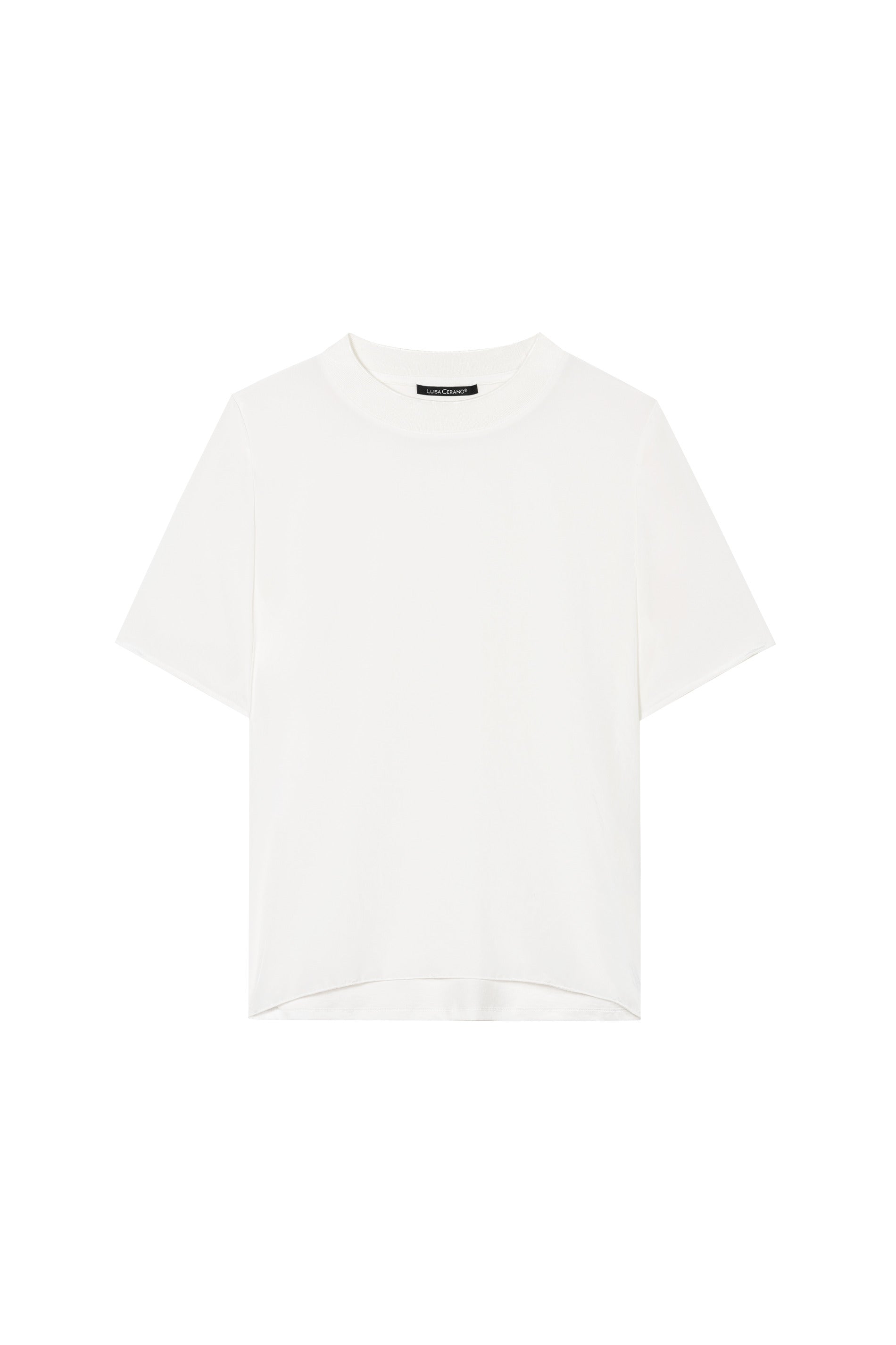 Rundhalsshirt mit Rippdetail