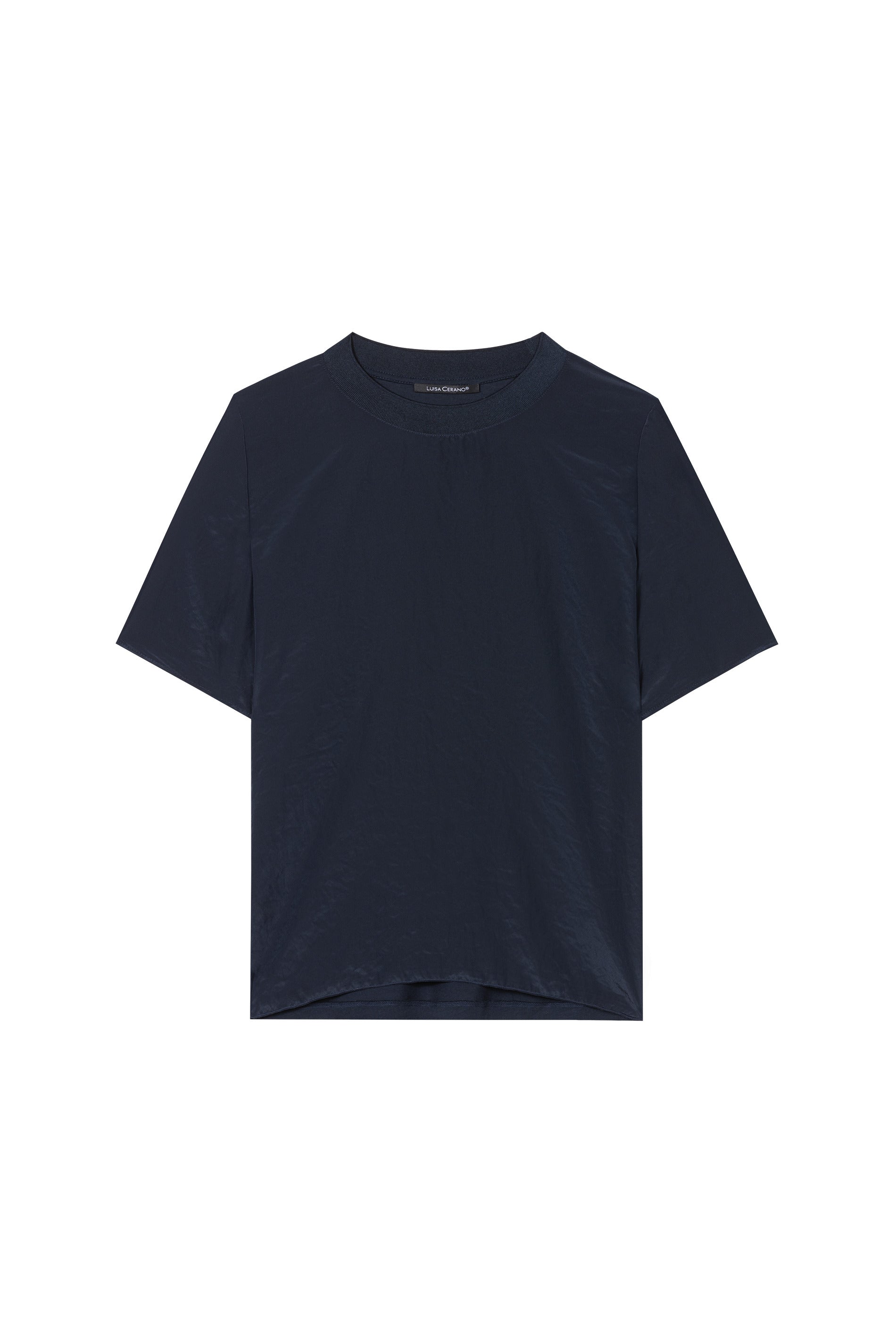 Rundhalsshirt mit Rippdetail