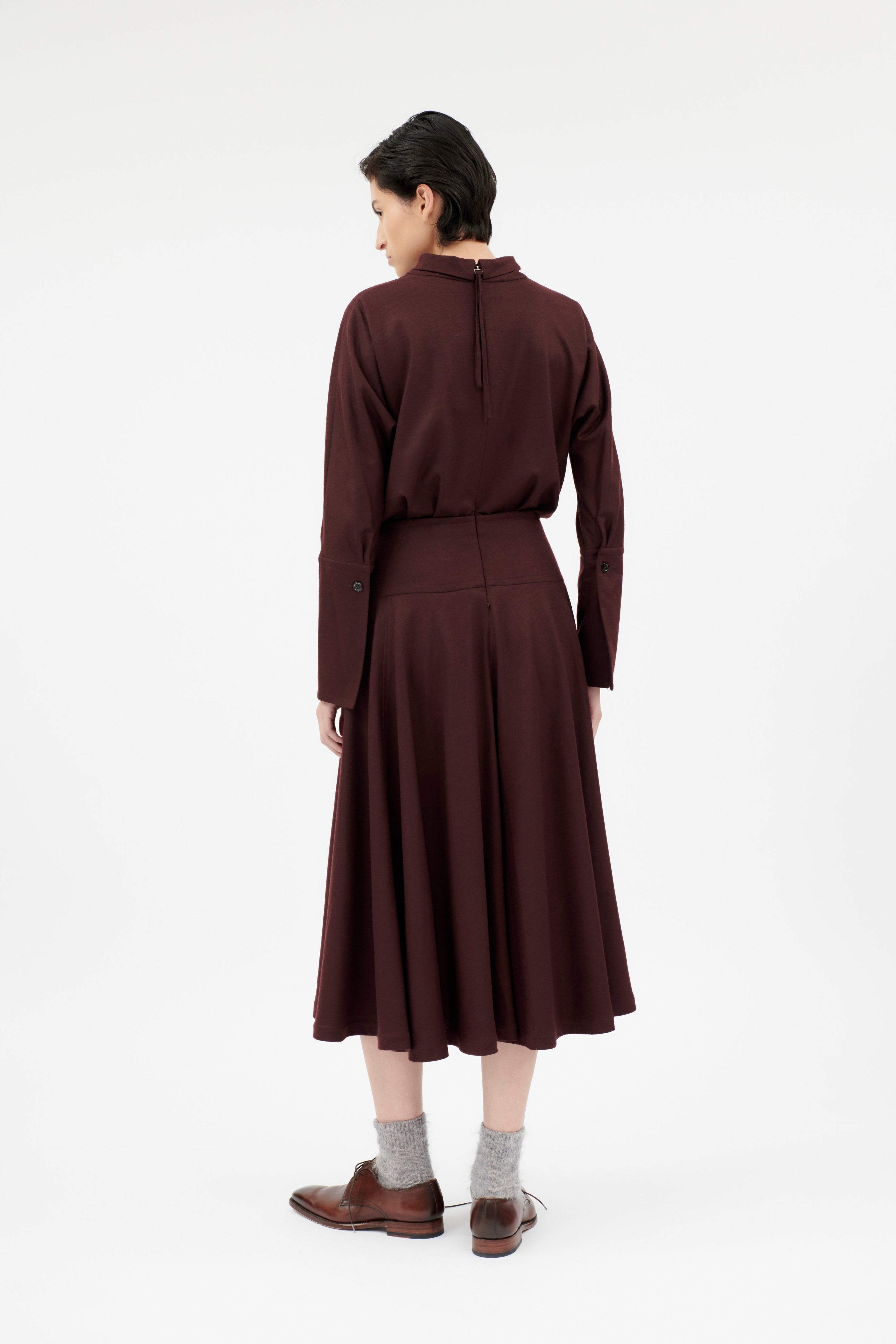 Light Wool Jersey Kleid, Chianti-Hemden & Blusen-Odeeh-OUTLET-ARCHIVIST-ARCHIVE-SALE