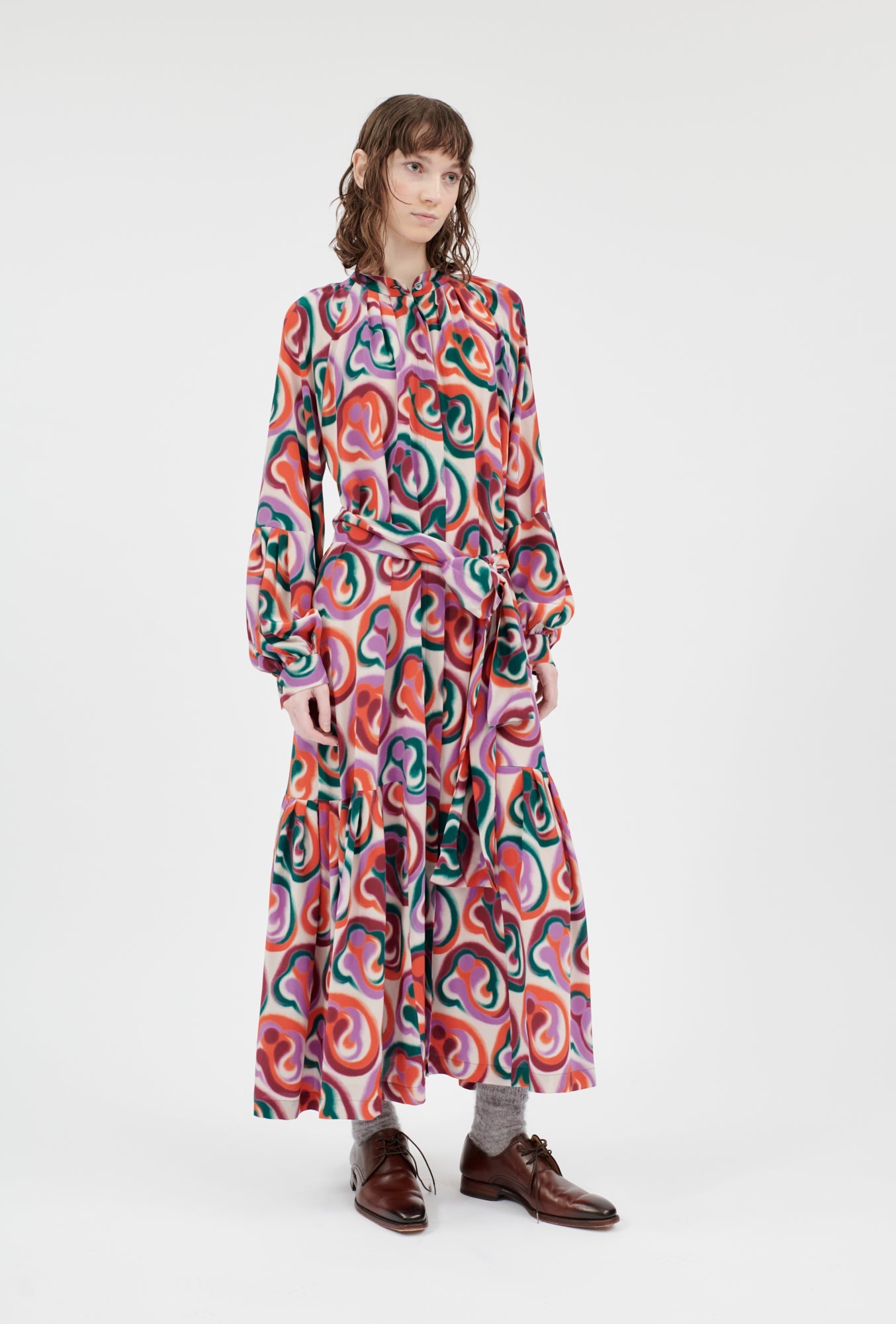 Blurred Paisley Kleid, Blood Orange-Hemden & Blusen-Odeeh-OUTLET-34-Blood Orange-ARCHIVIST-ARCHIVE-SALE