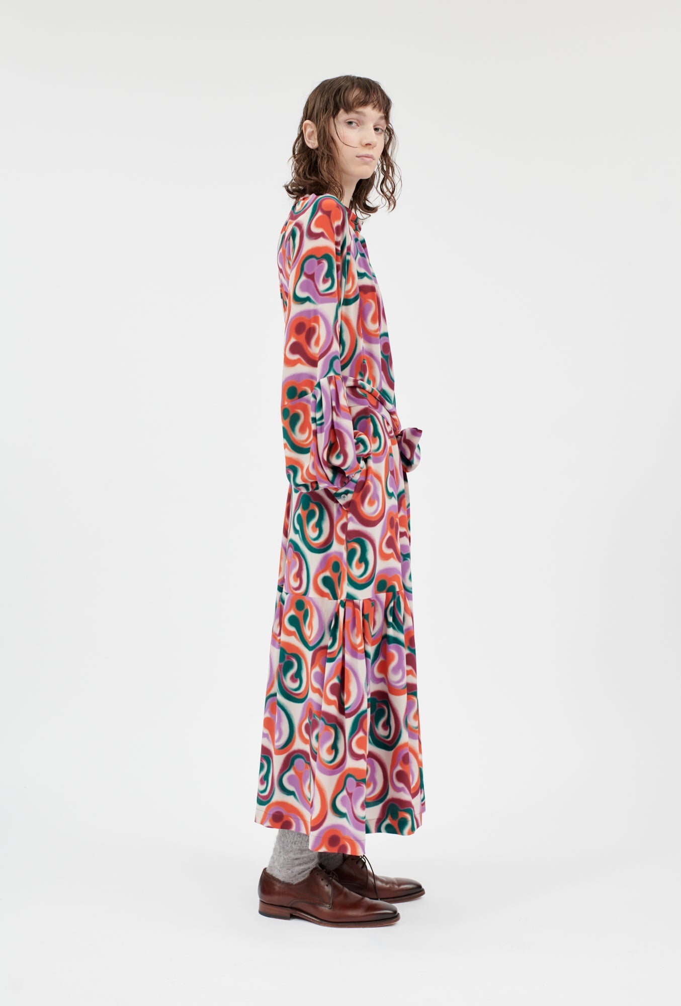 Blurred Paisley Kleid, Blood Orange-Hemden & Blusen-Odeeh-OUTLET-ARCHIVIST-ARCHIVE-SALE