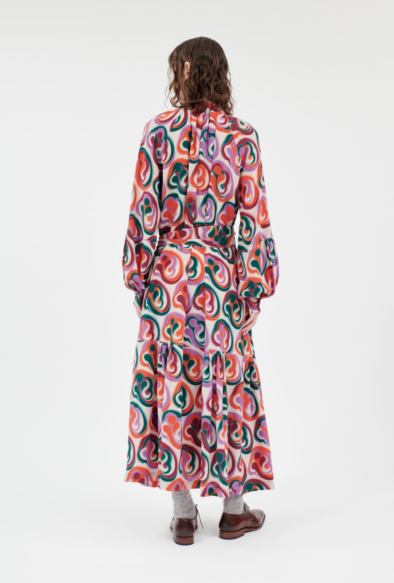 Blurred Paisley Kleid, Blood Orange-Hemden & Blusen-Odeeh-OUTLET-ARCHIVIST-ARCHIVE-SALE