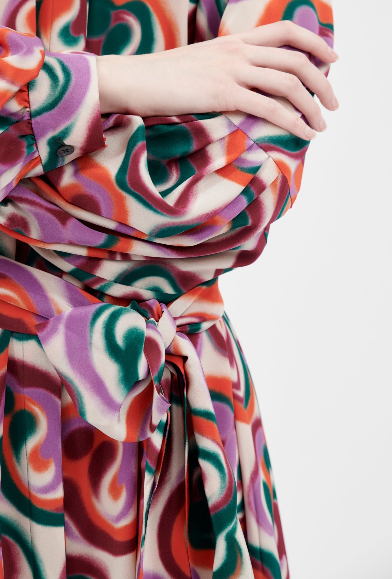 Blurred Paisley Kleid, Blood Orange-Hemden & Blusen-Odeeh-OUTLET-ARCHIVIST-ARCHIVE-SALE