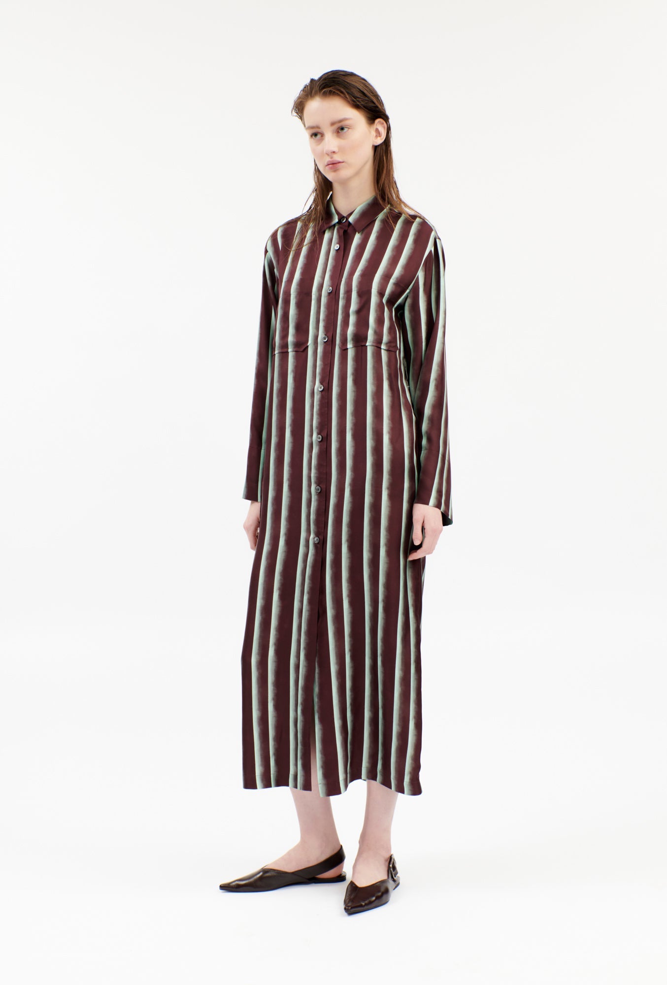 PAINTED STRIPES / TWILL Kleid, Cordovan-Kleider & Röcke-Odeeh-OUTLET-ARCHIVIST-ARCHIVE-SALE