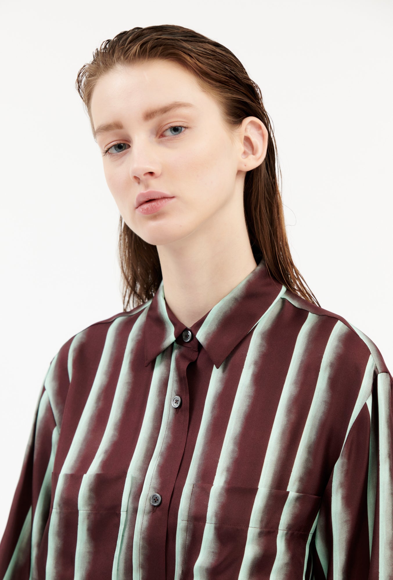 PAINTED STRIPES / TWILL Kleid, Cordovan-Kleider & Röcke-Odeeh-OUTLET-ARCHIVIST-ARCHIVE-SALE