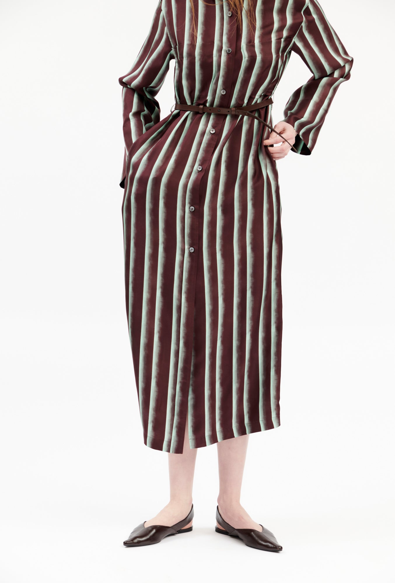 PAINTED STRIPES / TWILL Kleid, Cordovan-Kleider & Röcke-Odeeh-OUTLET-ARCHIVIST-ARCHIVE-SALE