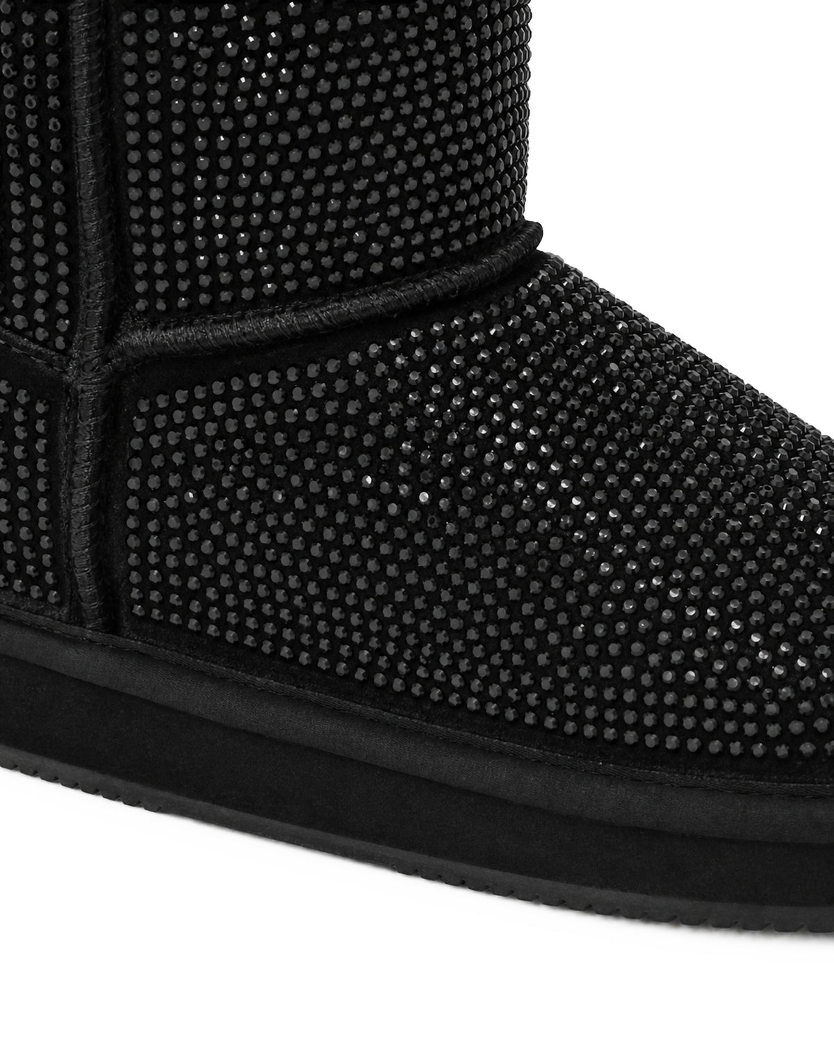 Fake Suede Winter Boots Strass