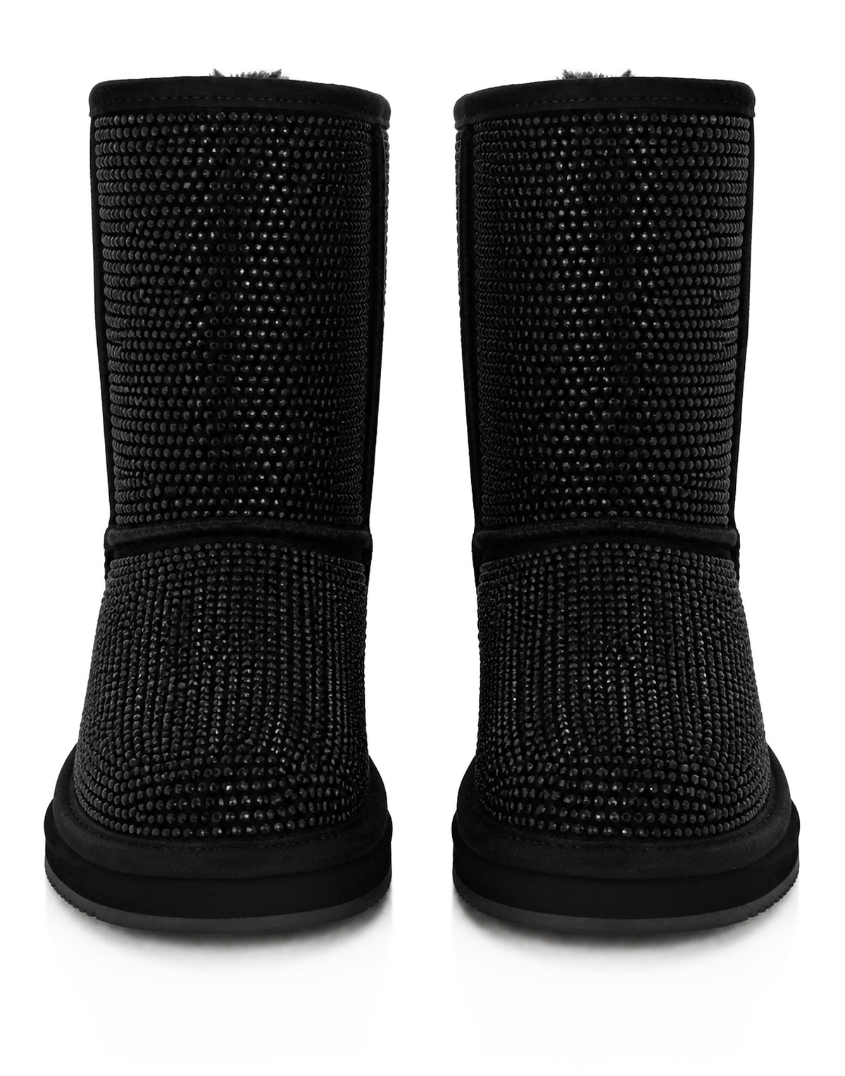 Fake Suede Winter Boots Strass
