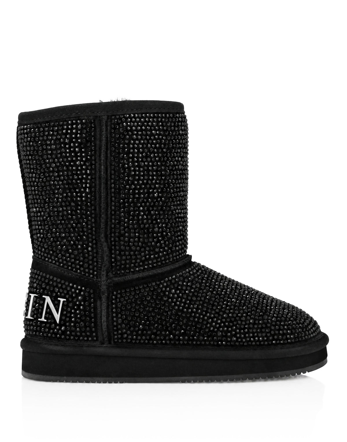 Fake Suede Winter Boots Strass