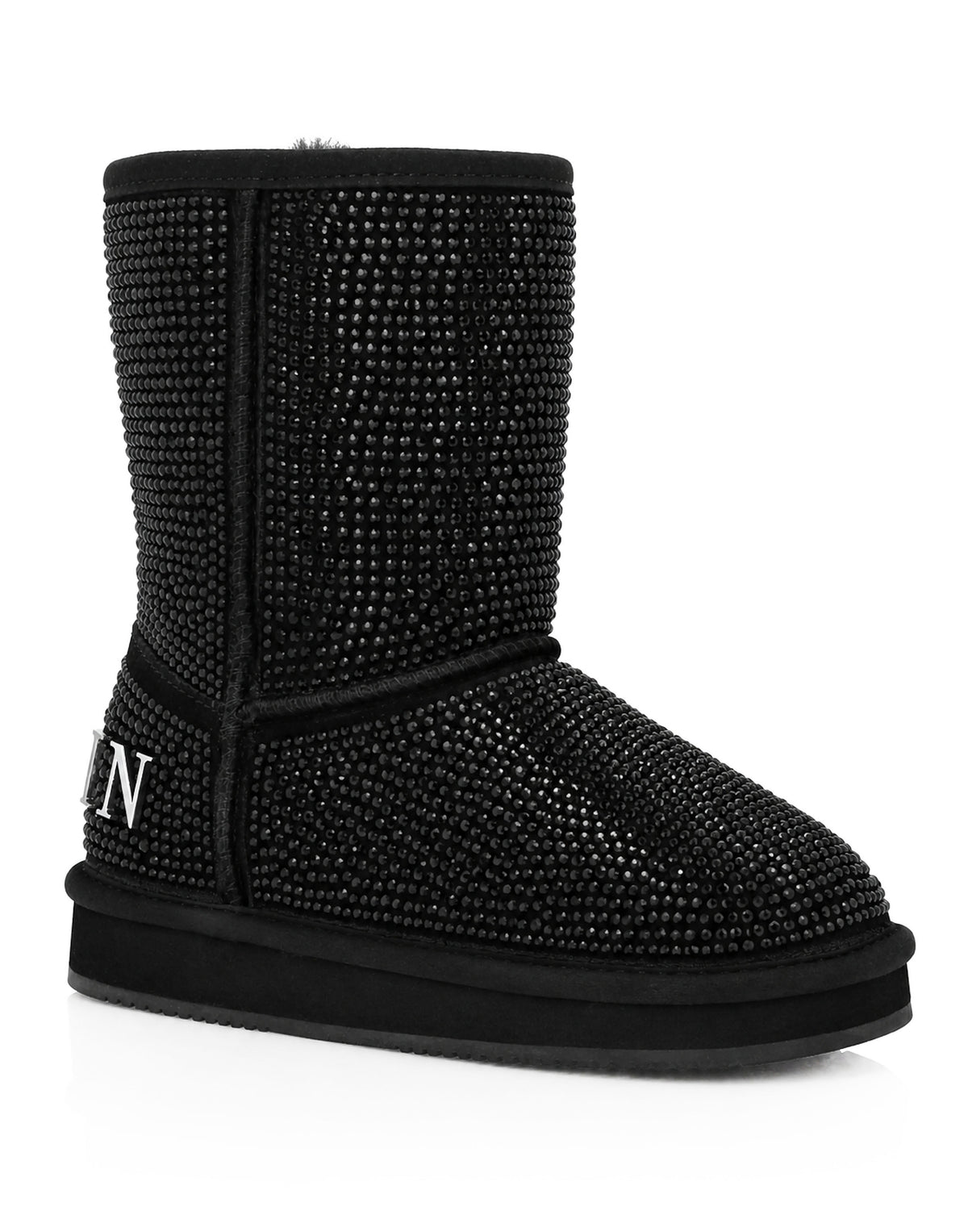 Fake Suede Winter Boots Strass