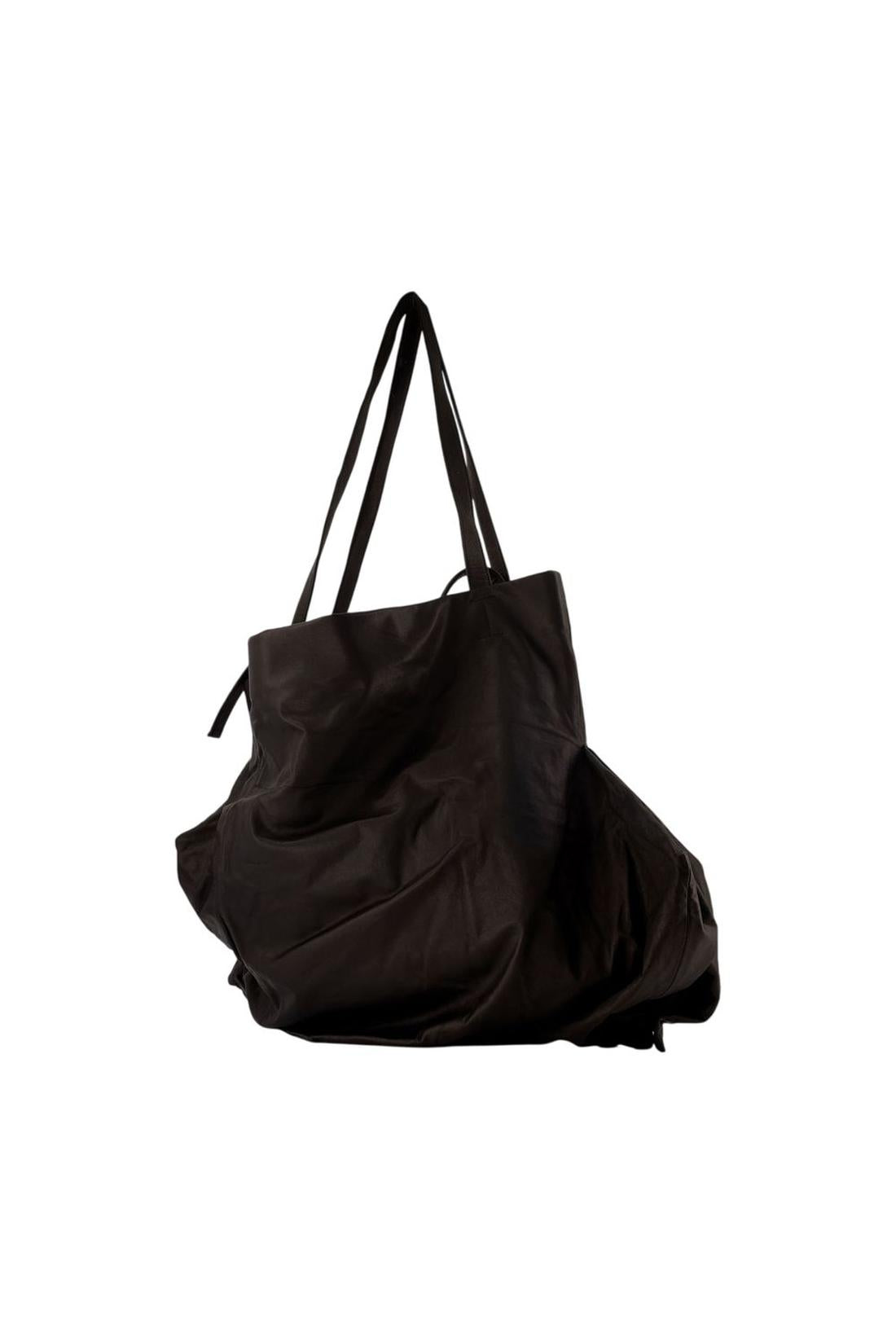 Einkaufstasche „Unevenness“ – YOHJI YAMAMOTO – Leder – Schwarz