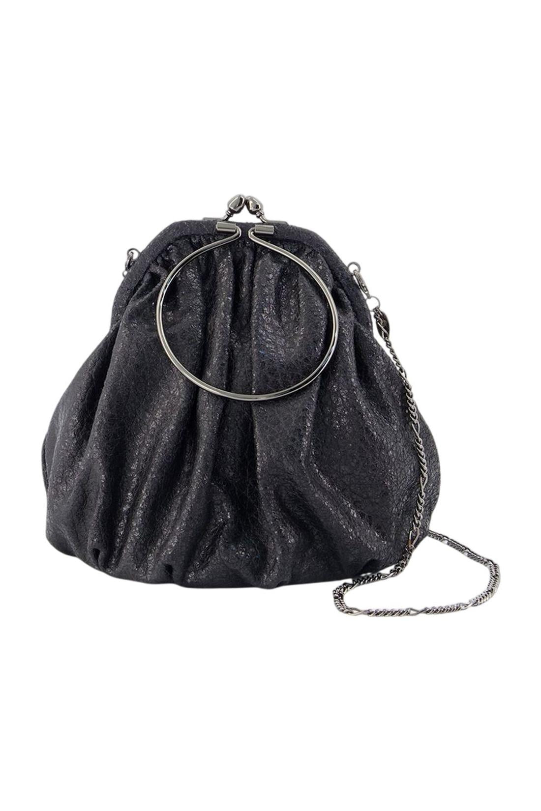 Handtasche „Drape Clasp“ – YOHJI YAMAMOTO – Leder – Schwarz