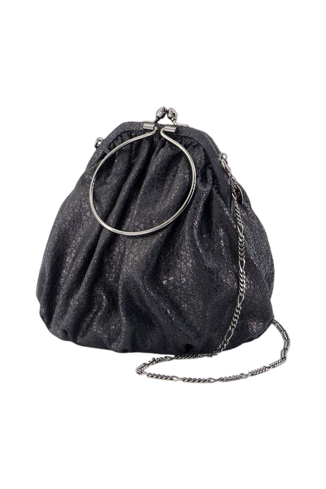 Handtasche „Drape Clasp“ – YOHJI YAMAMOTO – Leder – Schwarz