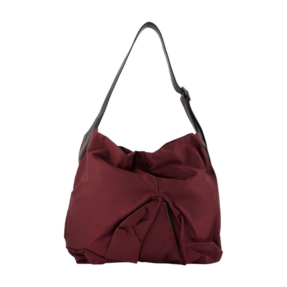 Umhängetasche „Angular“ – YOHJI YAMAMOTO – Nylon – Bordeaux